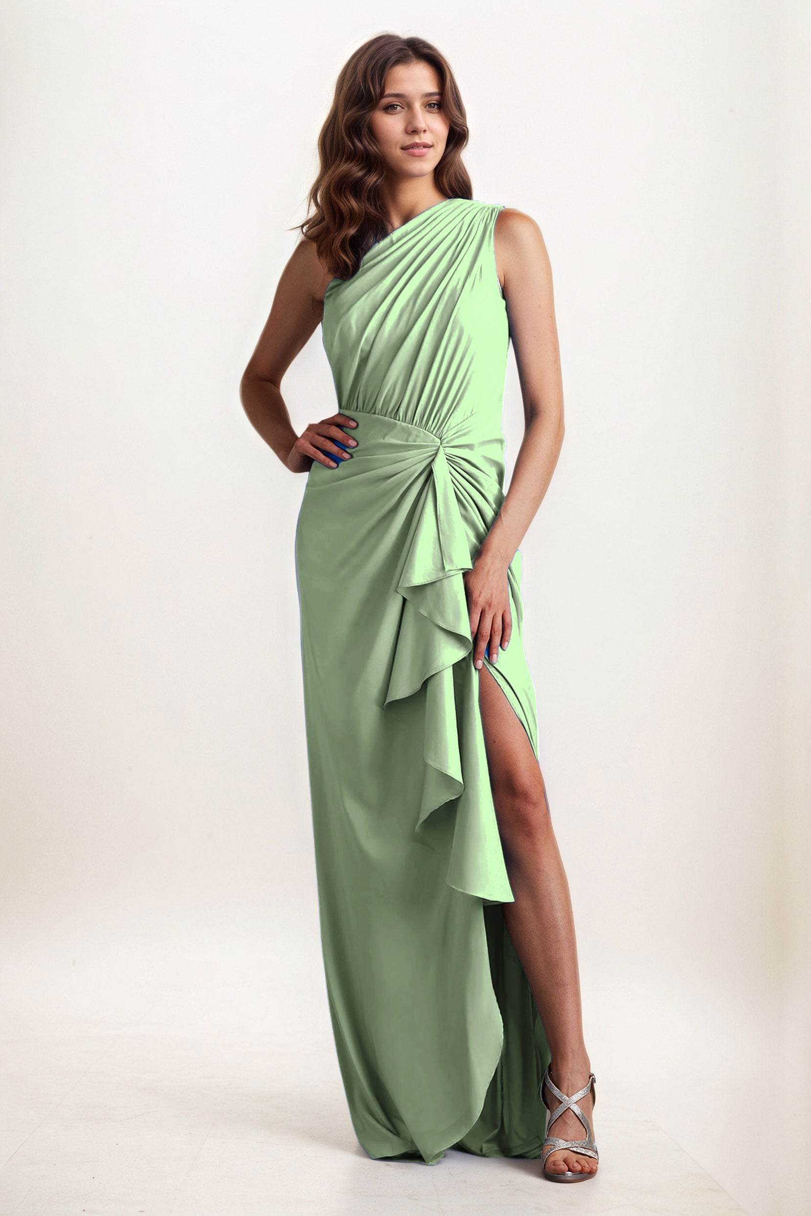 Sheath-Column Maxi Chiffon Wedding Guest Dress CG0282 - COCOMELODY