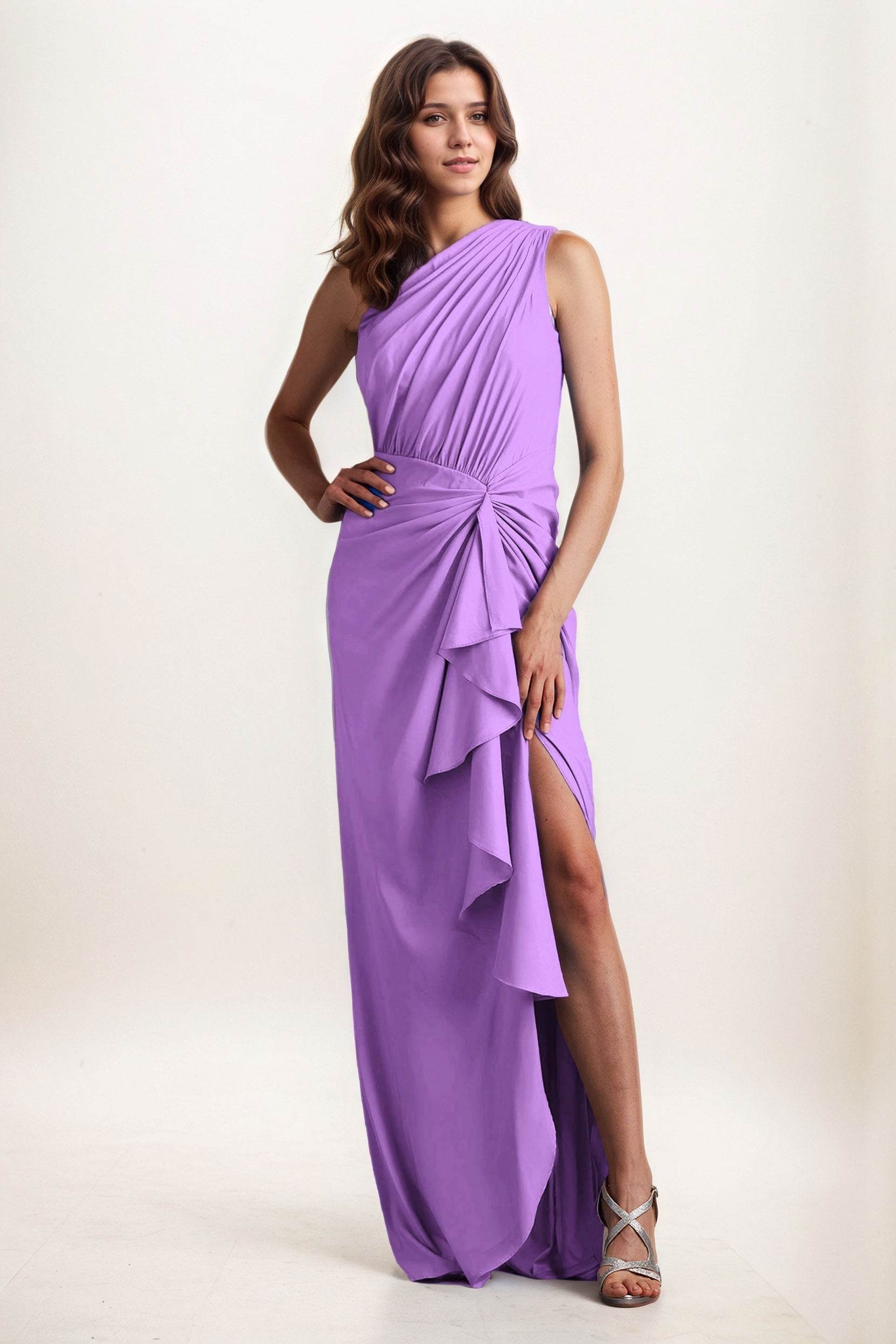 Sheath-Column Maxi Chiffon Wedding Guest Dress CG0282 - COCOMELODY
