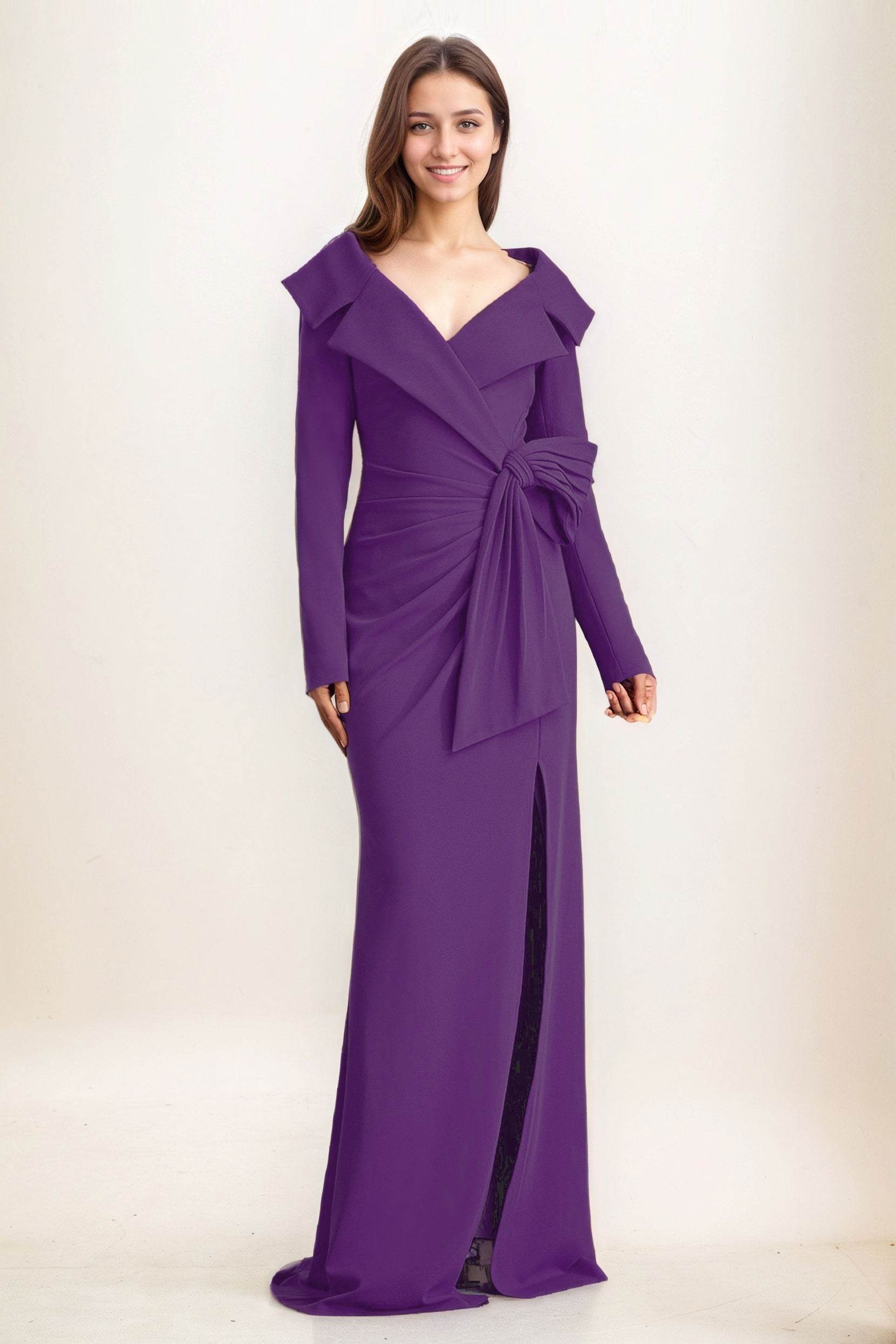 Sheath-Column Maxi Elastic Cloth Wedding Guest Dress CG0283 - COCOMELODY