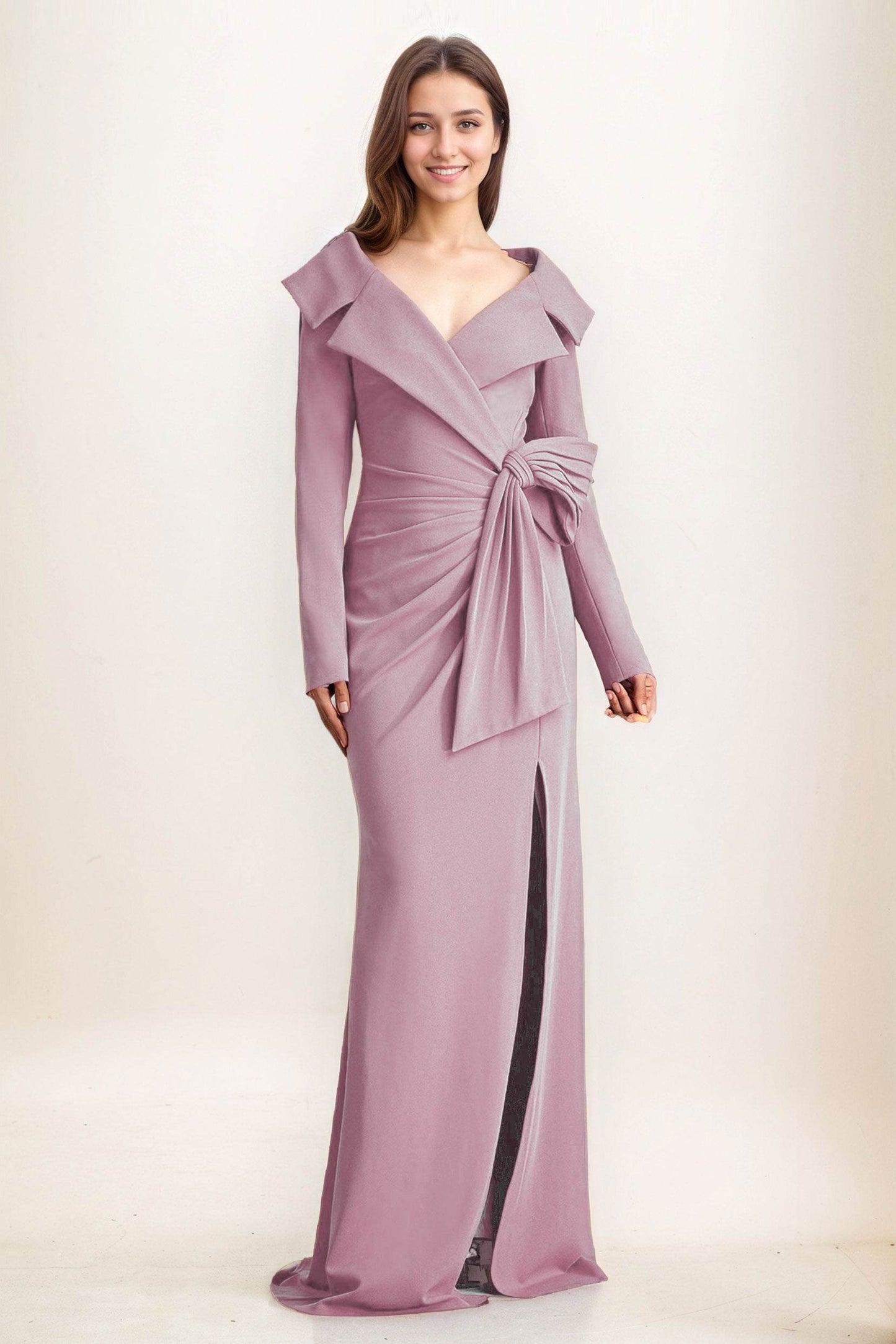 Sheath-Column Maxi Elastic Cloth Wedding Guest Dress CG0283 - COCOMELODY