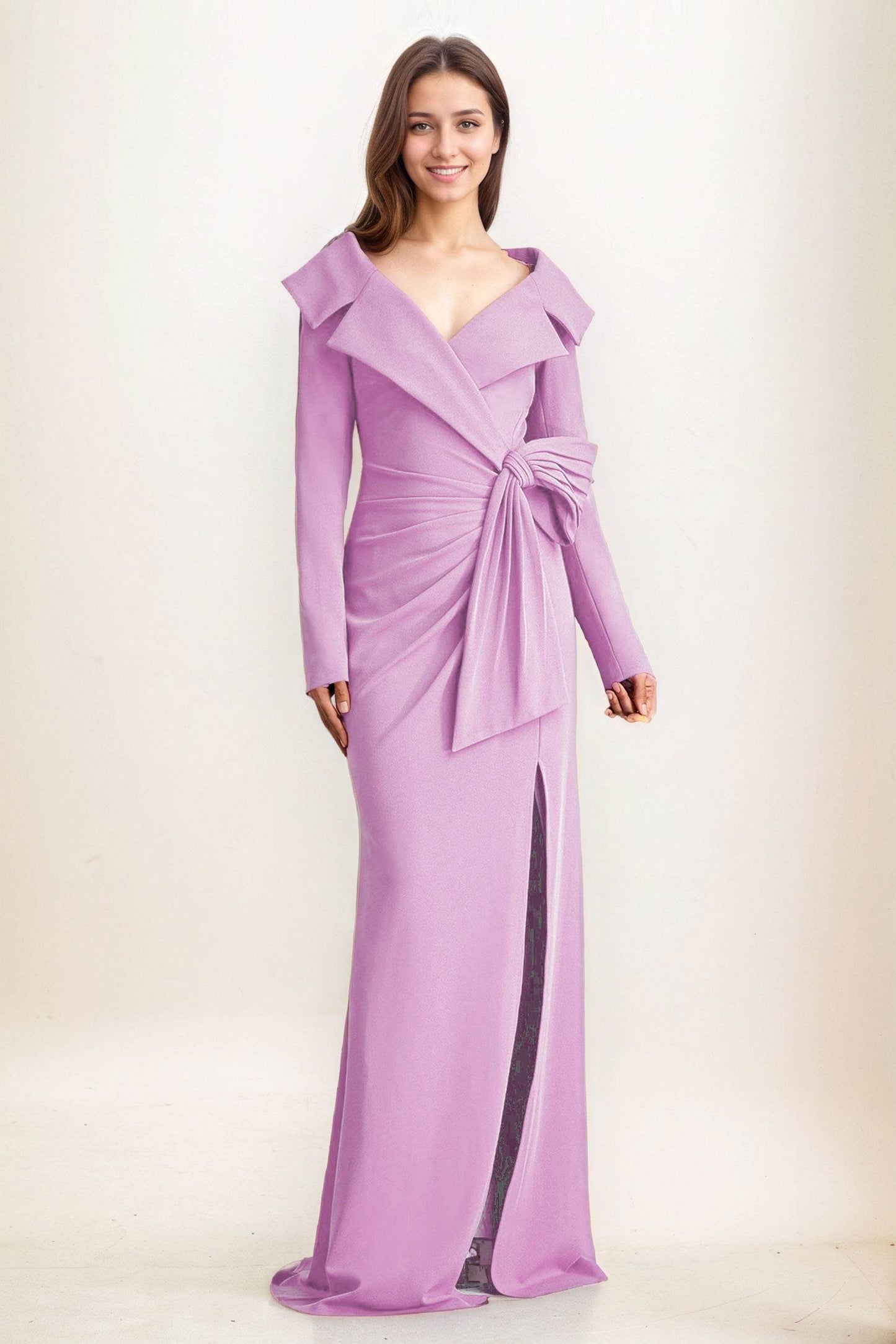 Sheath-Column Maxi Elastic Cloth Wedding Guest Dress CG0283 - COCOMELODY