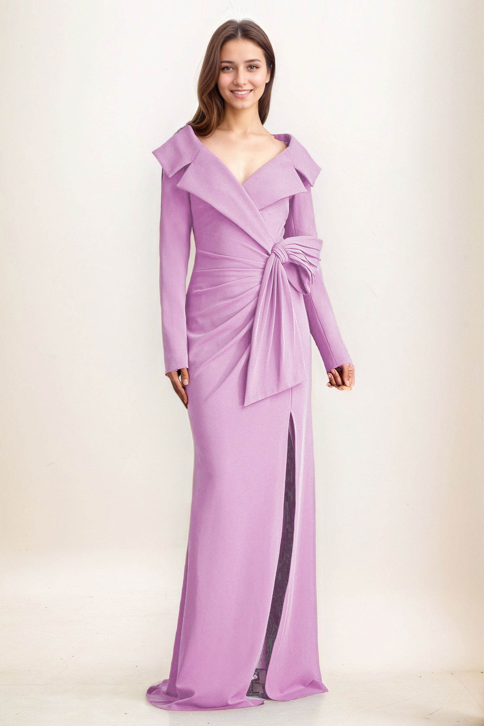 Sheath-Column Maxi Elastic Cloth Wedding Guest Dress CG0283 - COCOMELODY