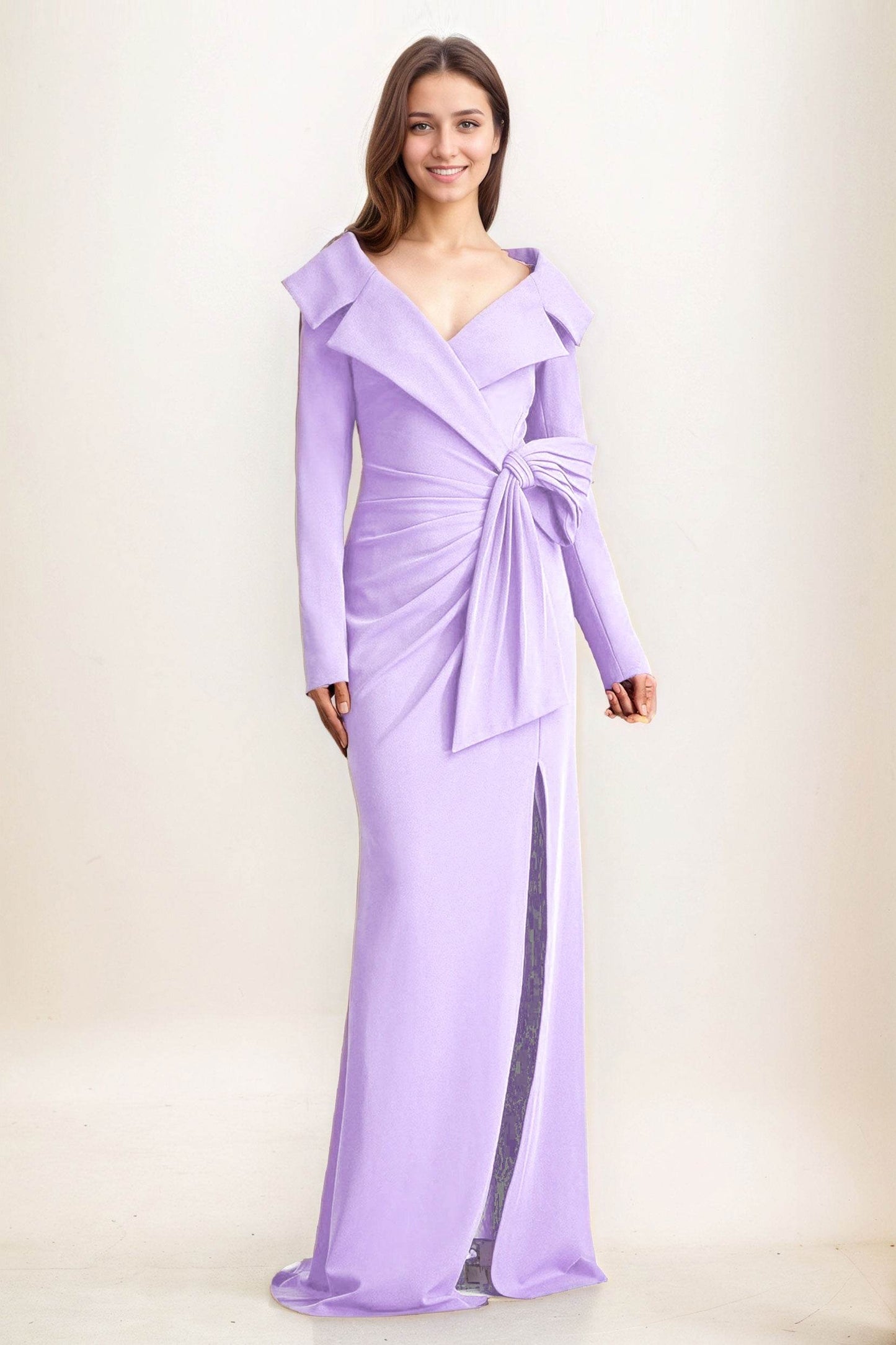 Sheath-Column Maxi Elastic Cloth Wedding Guest Dress CG0283 - COCOMELODY