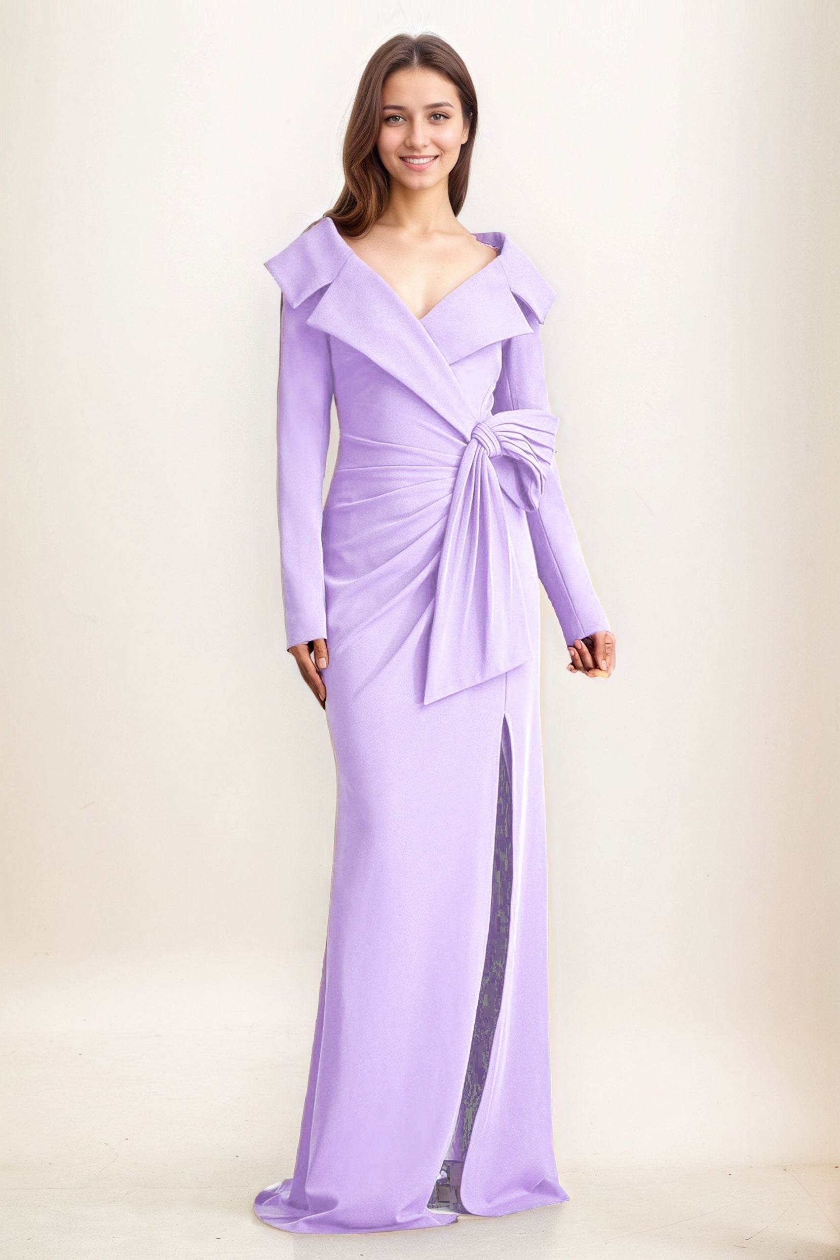 Sheath-Column Maxi Elastic Cloth Wedding Guest Dress CG0283 - COCOMELODY