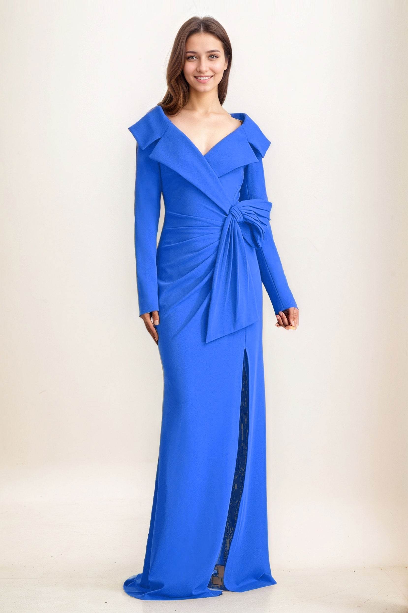 Sheath-Column Maxi Elastic Cloth Wedding Guest Dress CG0283 - COCOMELODY