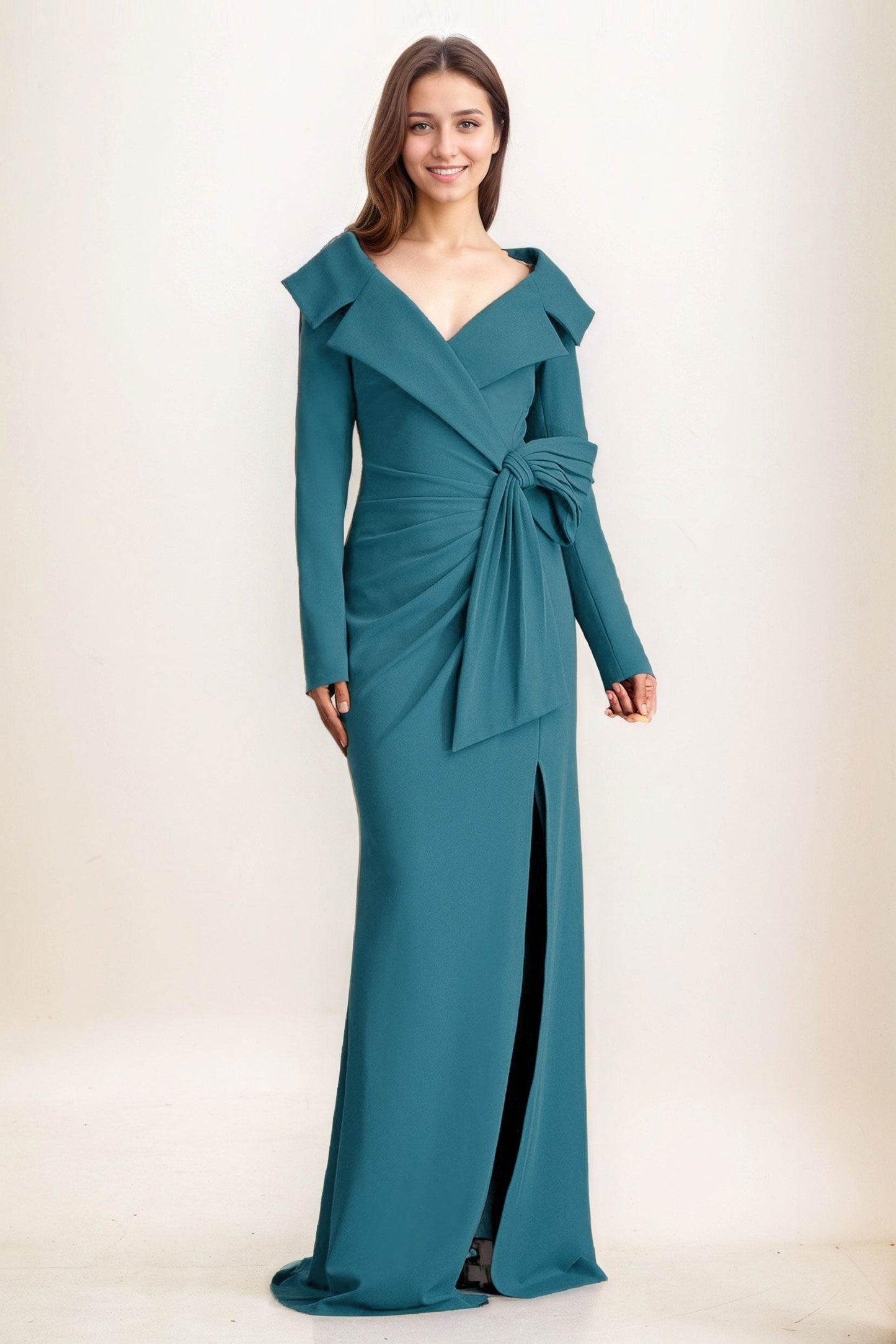 Sheath-Column Maxi Elastic Cloth Wedding Guest Dress CG0283 - COCOMELODY