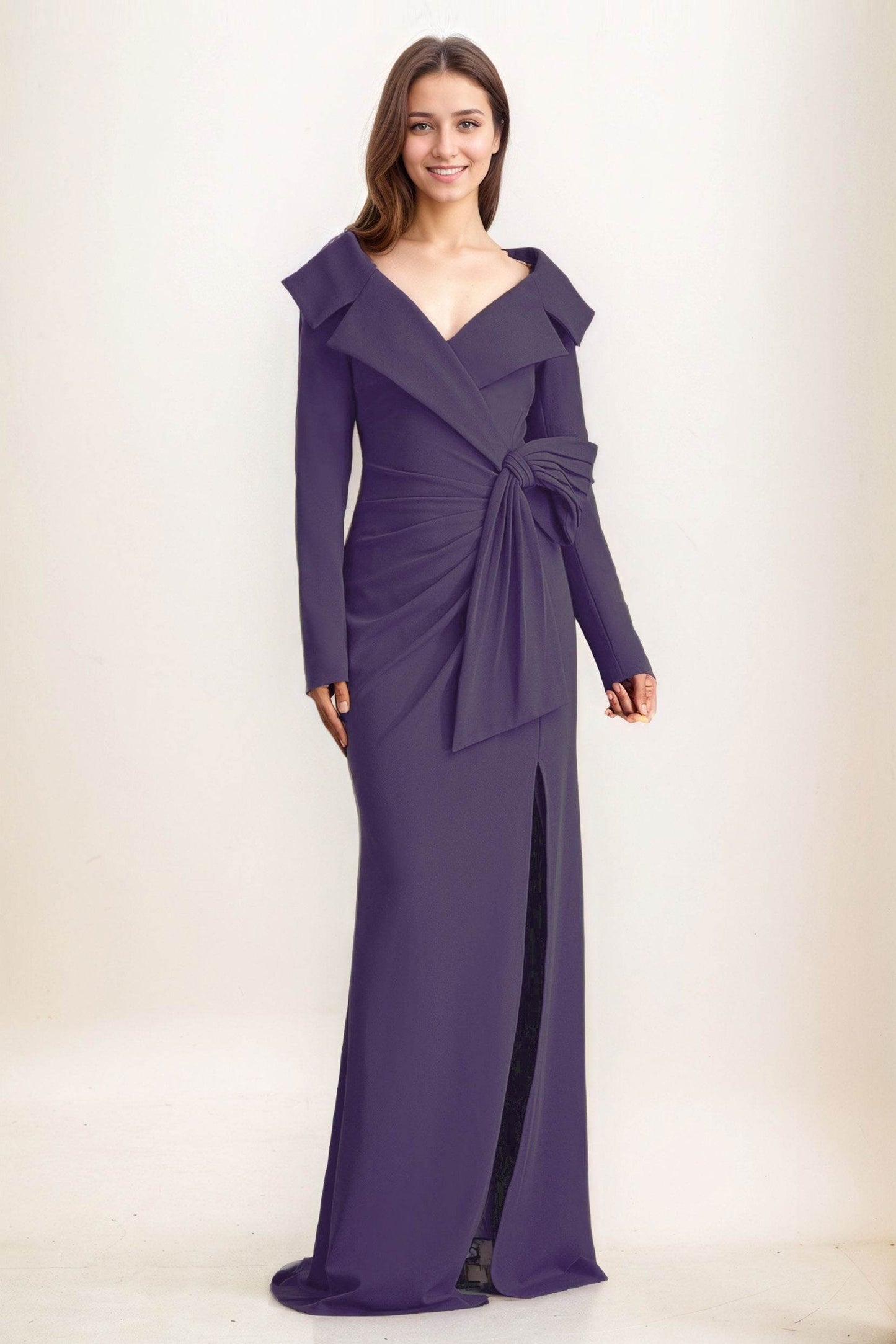 Sheath-Column Maxi Elastic Cloth Wedding Guest Dress CG0283 - COCOMELODY