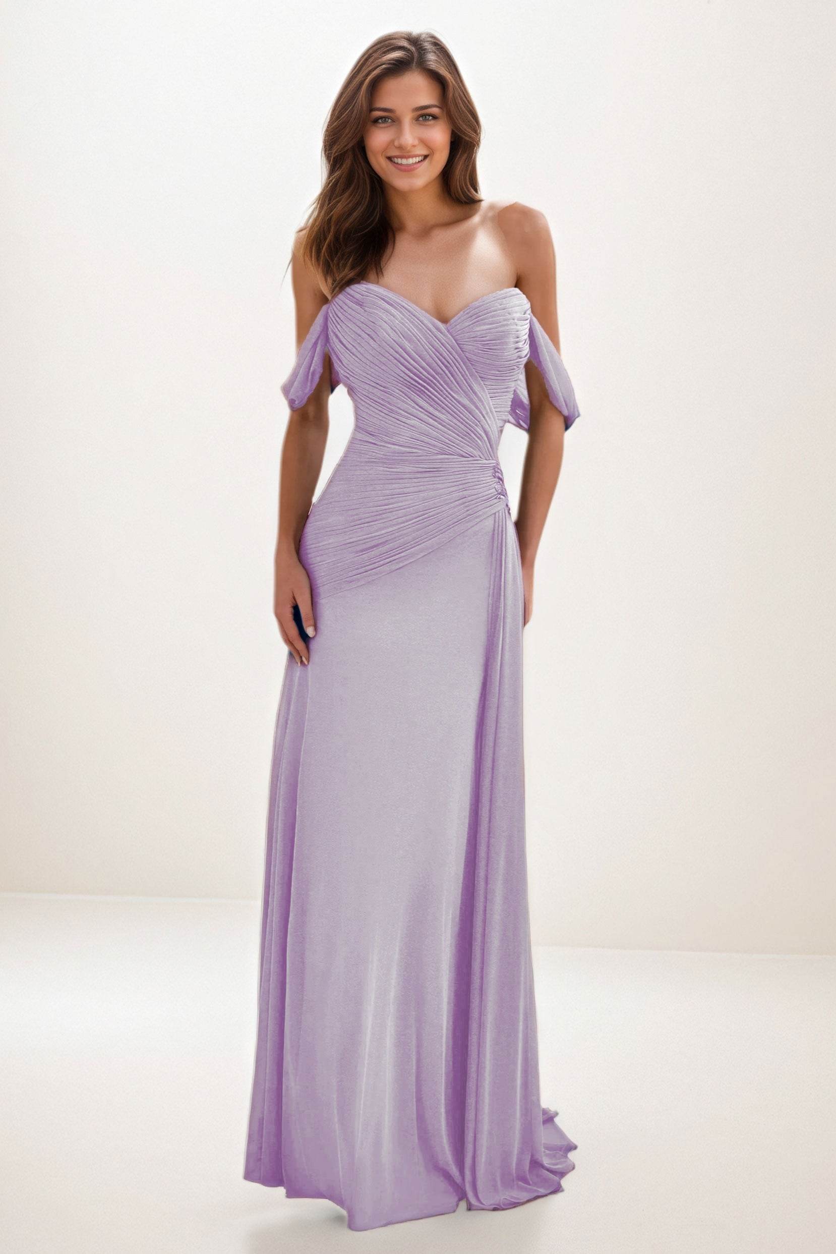 Sheath-Column Maxi Chiffon Wedding Guest Dress CG0288 - COCOMELODY