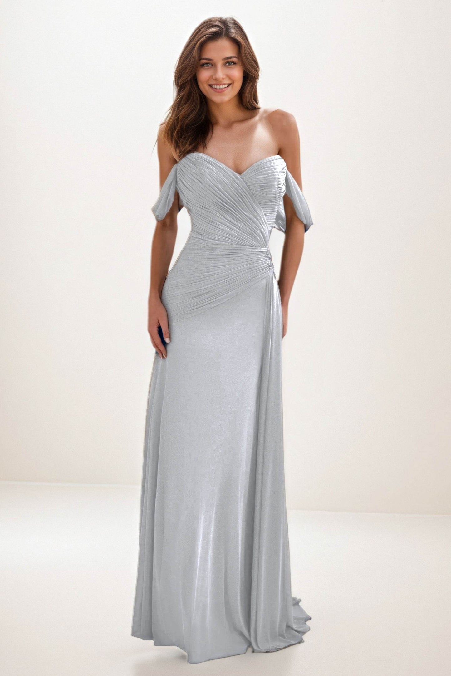Sheath-Column Maxi Chiffon Wedding Guest Dress CG0288 - COCOMELODY