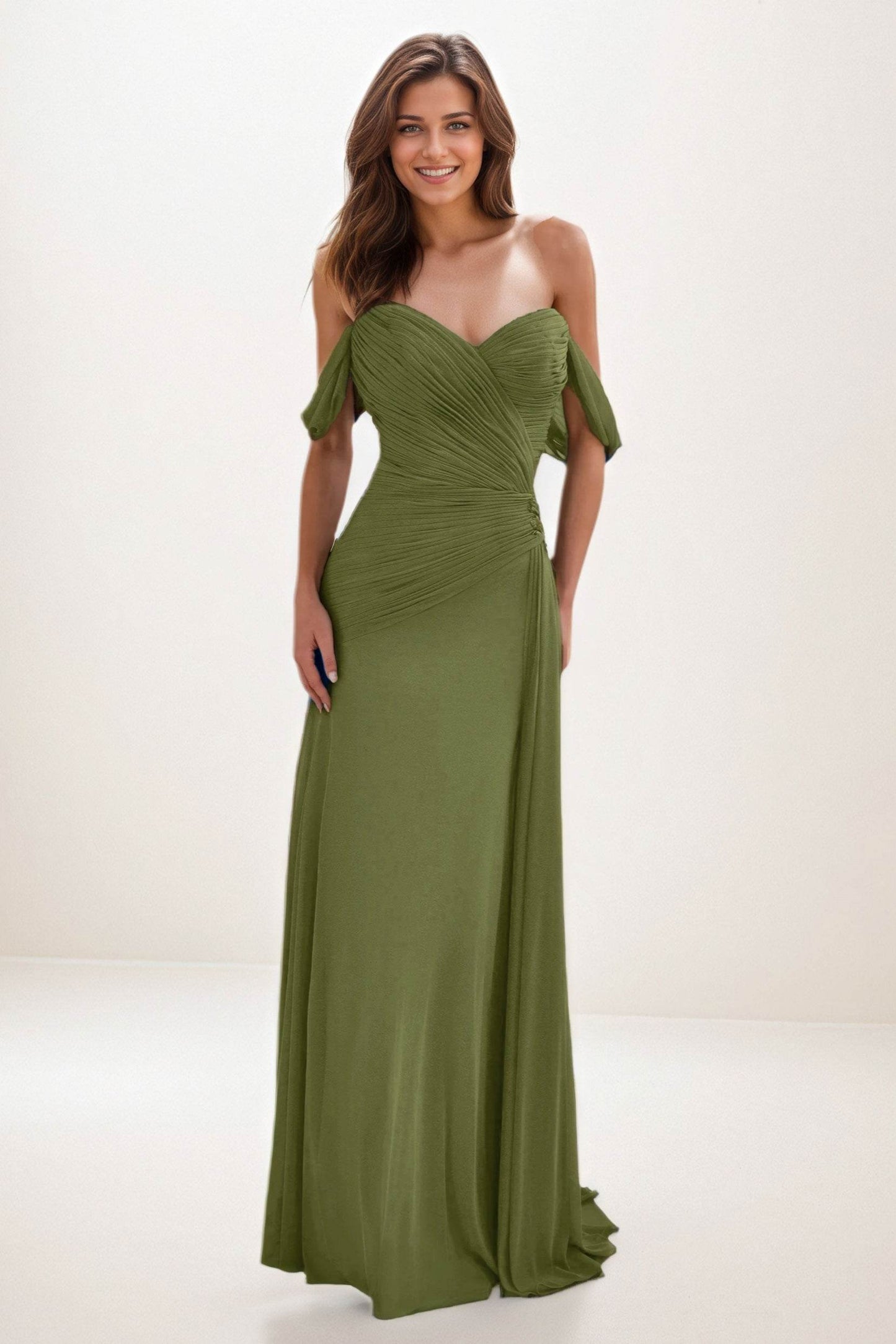 Sheath-Column Maxi Chiffon Wedding Guest Dress CG0288 - COCOMELODY