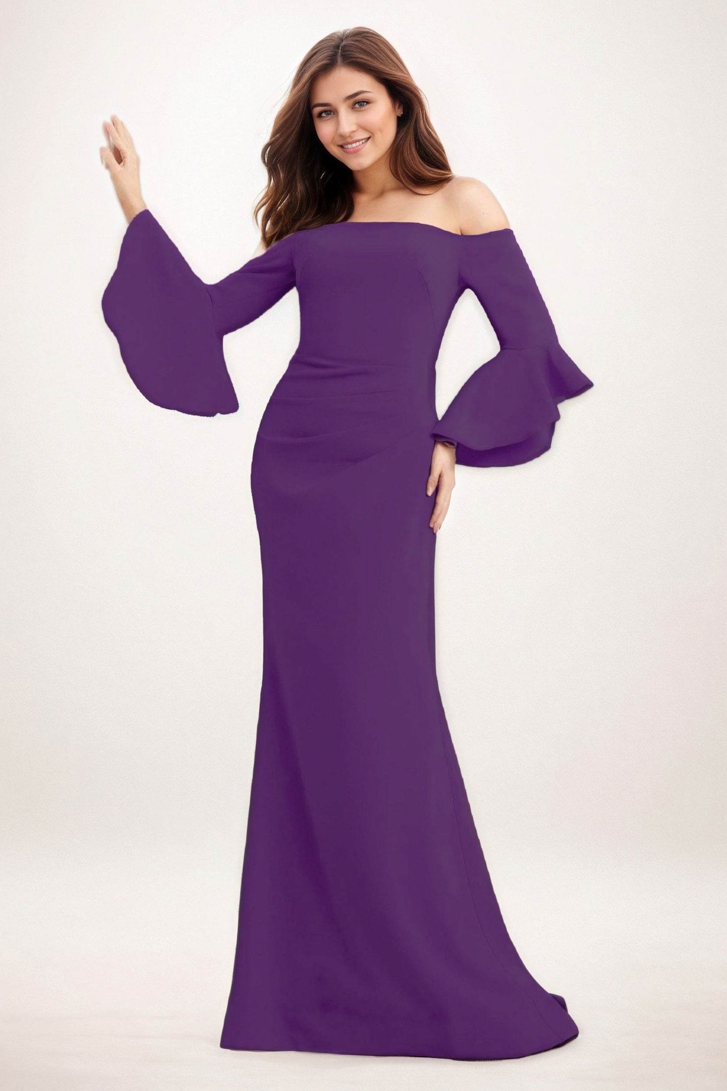 Trumpet-Mermaid Maxi Elastic Cloth Wedding Guest Dress CG0298 - COCOMELODY