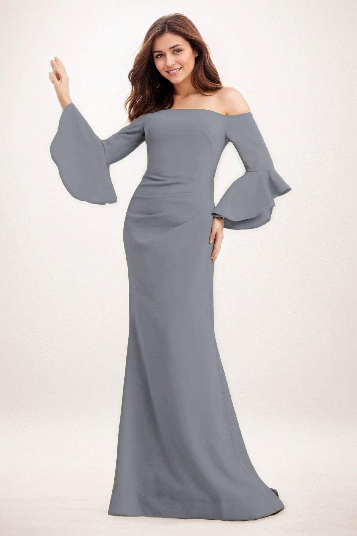 Trumpet-Mermaid Maxi Elastic Cloth Wedding Guest Dress CG0298 - COCOMELODY