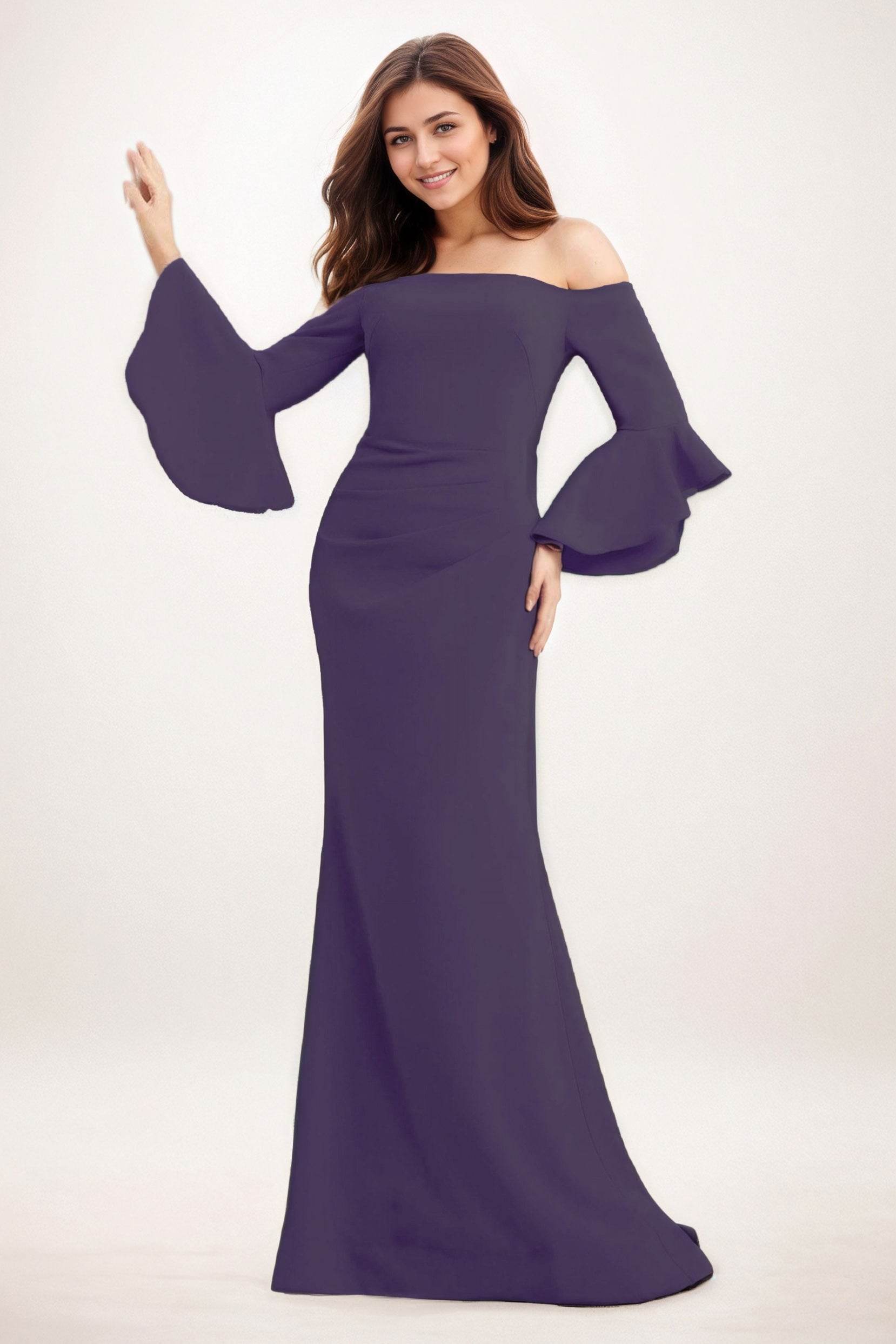 Trumpet-Mermaid Maxi Elastic Cloth Wedding Guest Dress CG0298 - COCOMELODY