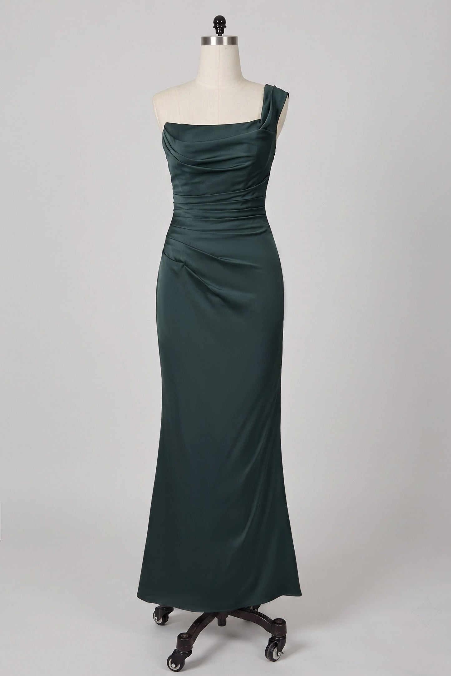 Sheath-Column Floor Length Acetate Satin Wedding Guest Dress CG0302