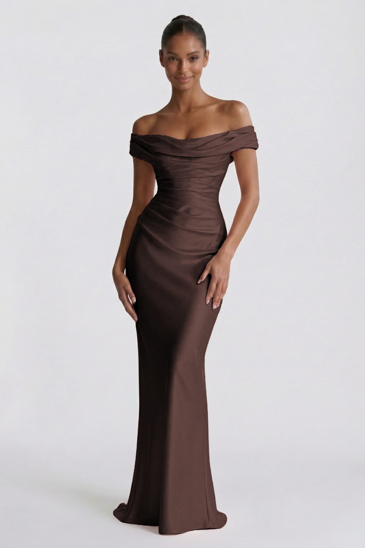 Sheath-Column Floor Length Acetate Satin Bridesmaid Dress CG0303BM