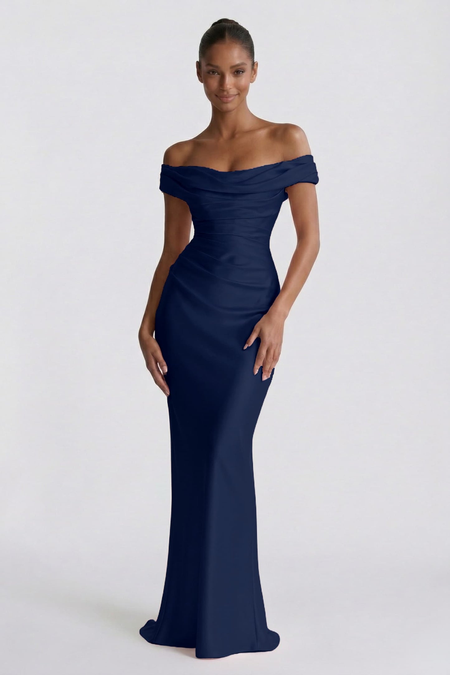 Sheath-Column Floor Length Acetate Satin Bridesmaid Dress CG0303BM