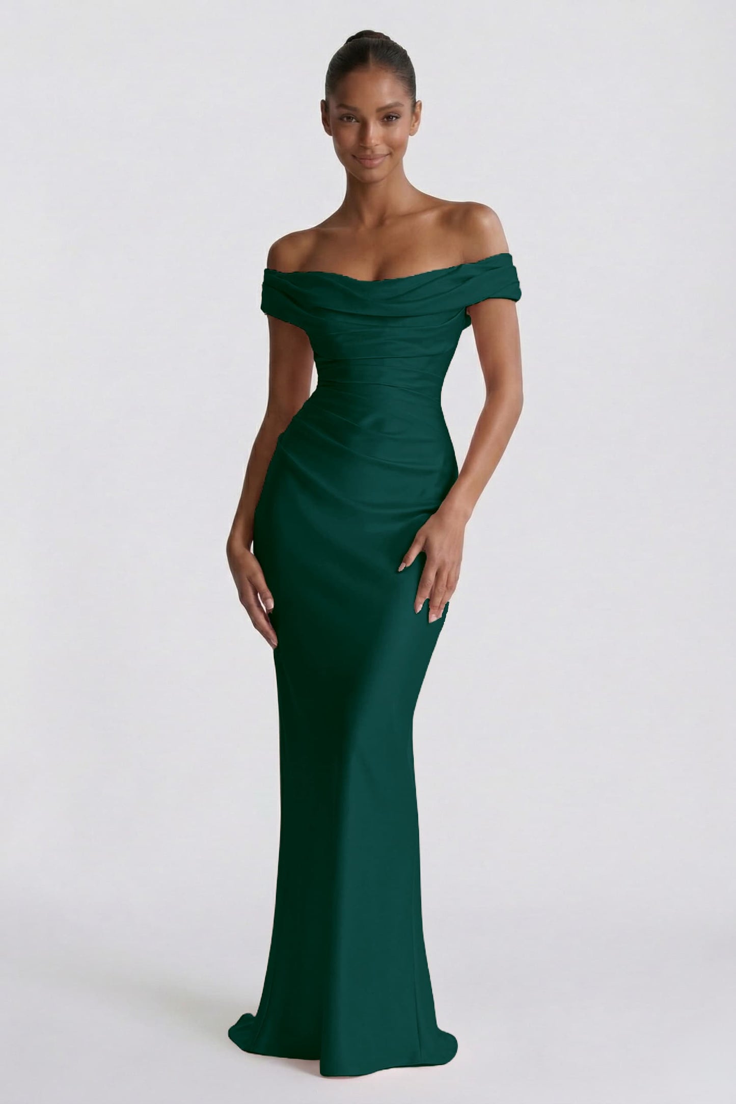 Sheath-Column Floor Length Acetate Satin Bridesmaid Dress CG0303BM
