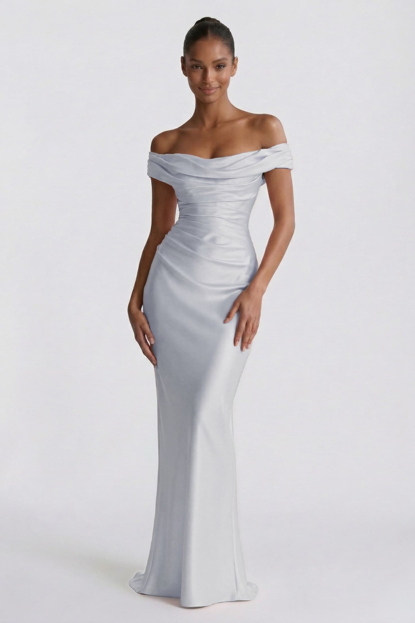 Sheath-Column Floor Length Acetate Satin Bridesmaid Dress CG0303BM