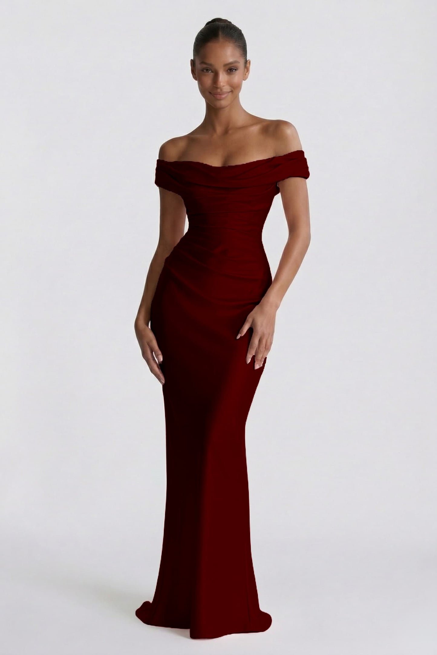 Sheath-Column Floor Length Acetate Satin Bridesmaid Dress CG0303BM