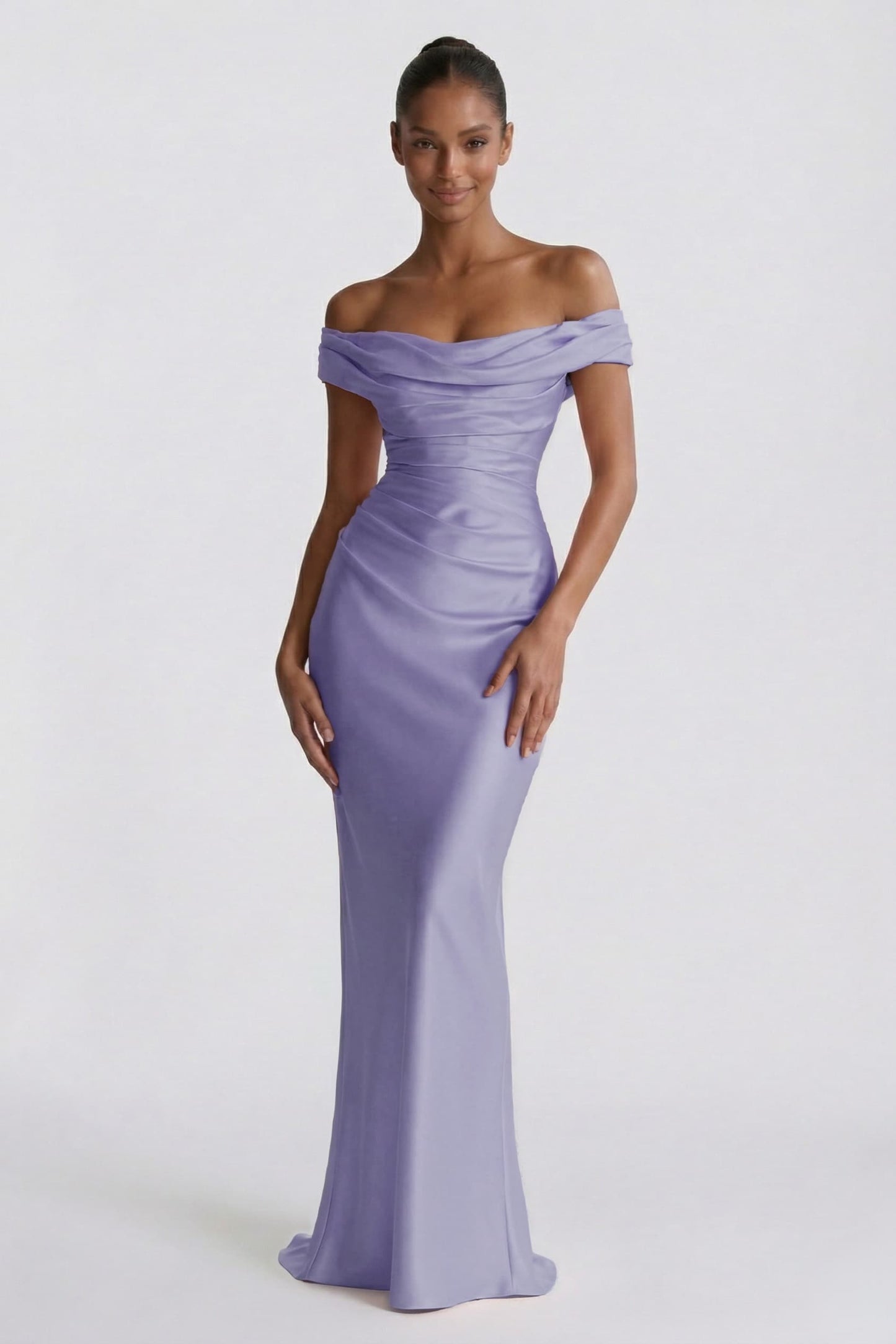 Sheath-Column Floor Length Acetate Satin Bridesmaid Dress CG0303BM