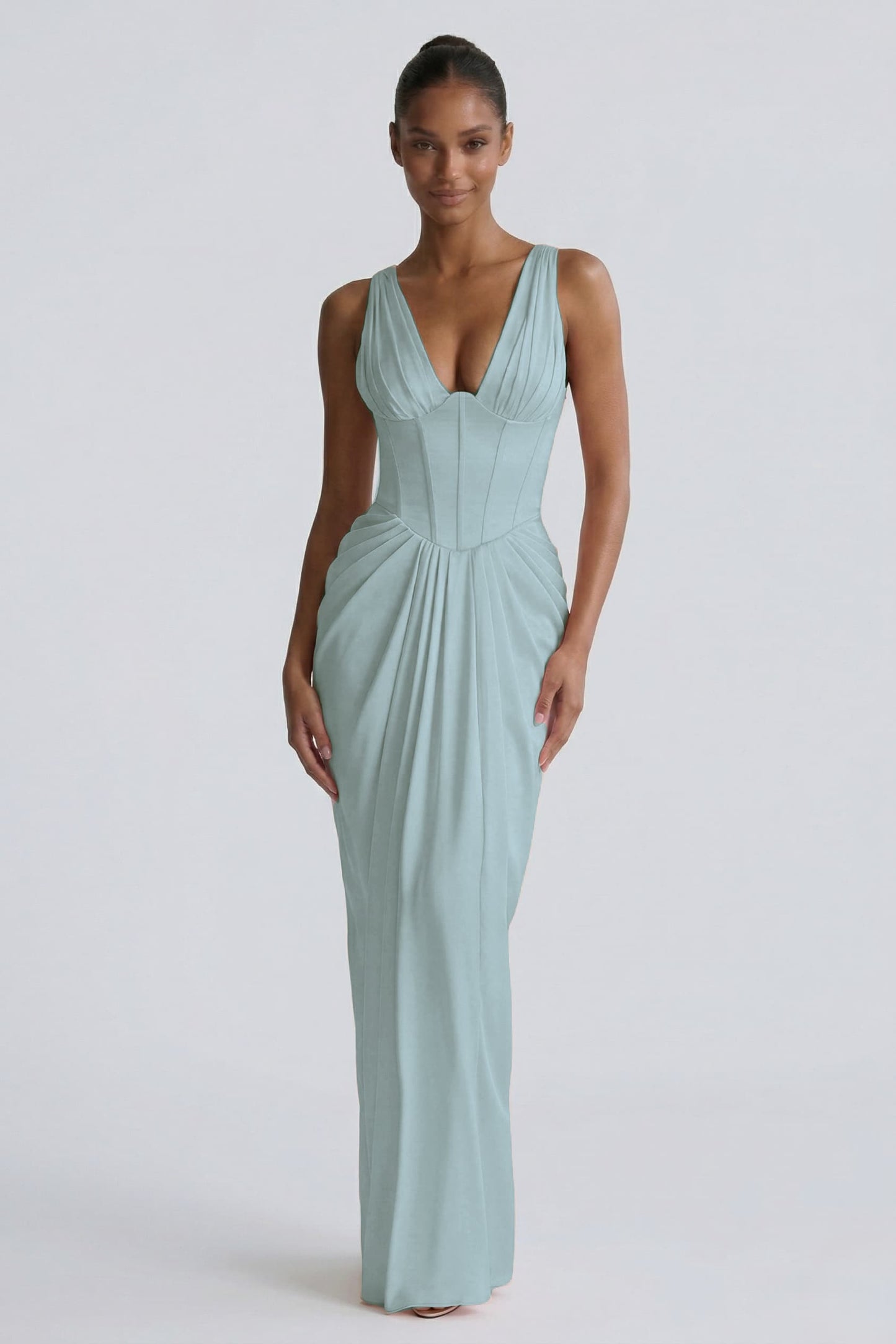 Sheath-Column Floor Length Acetate Satin Bridesmaid Dress CG0304BM