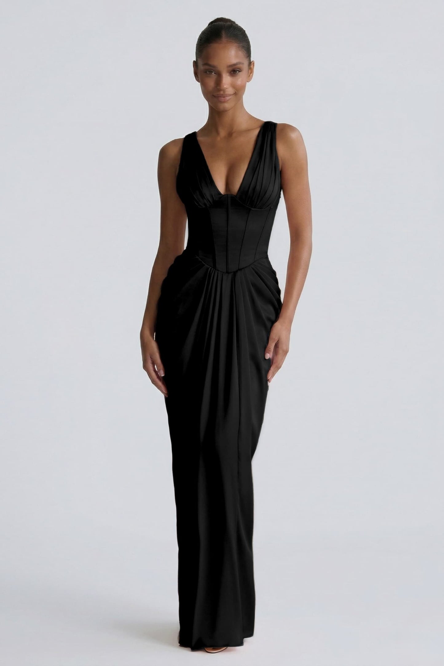 Sheath-Column Floor Length Acetate Satin Bridesmaid Dress CG0304BM