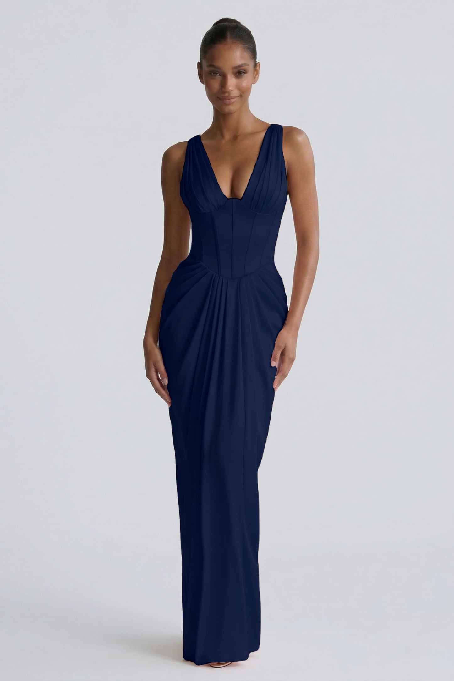 Sheath-Column Floor Length Acetate Satin Bridesmaid Dress CG0304BM