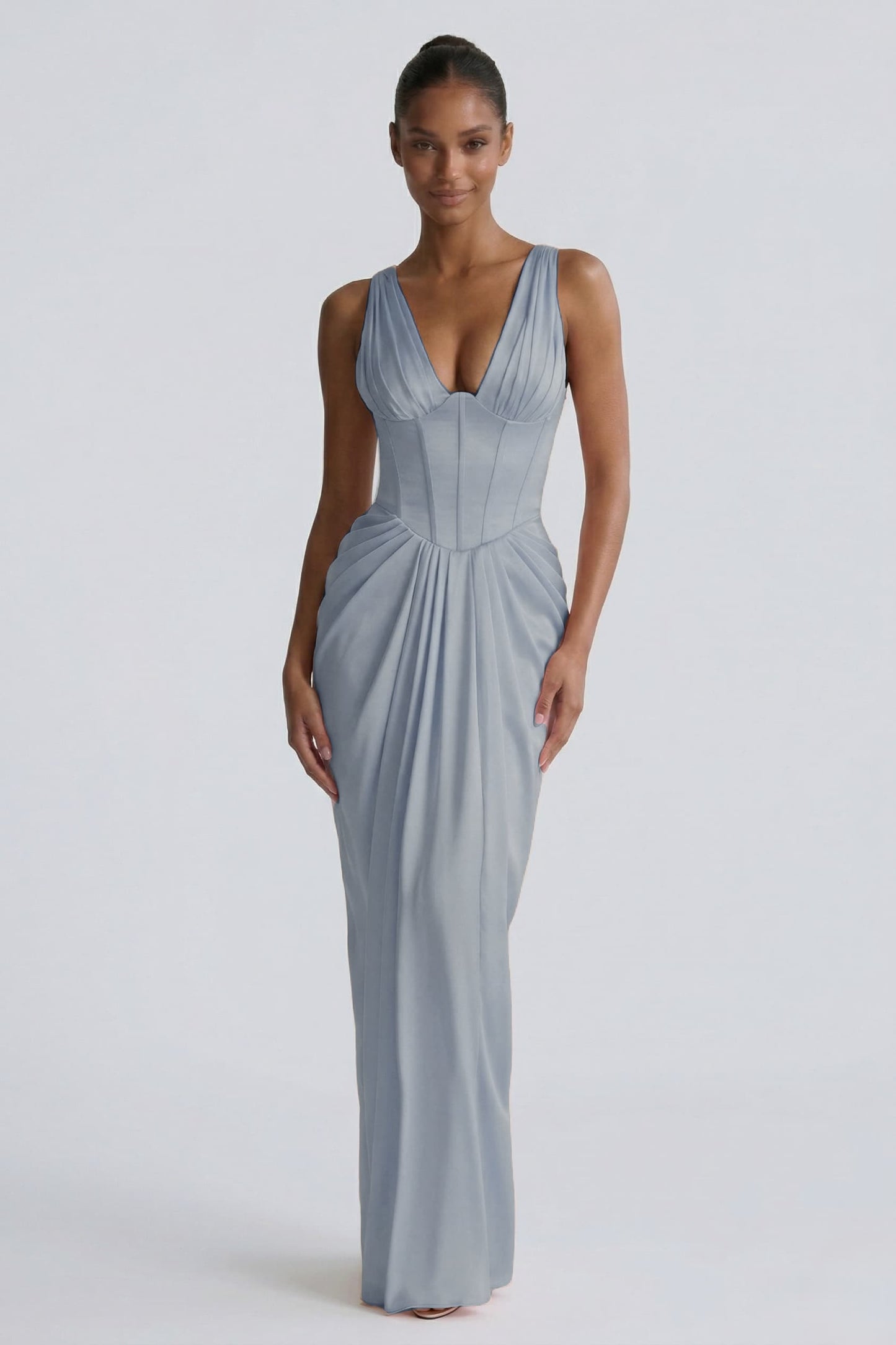 Sheath-Column Floor Length Acetate Satin Bridesmaid Dress CG0304BM