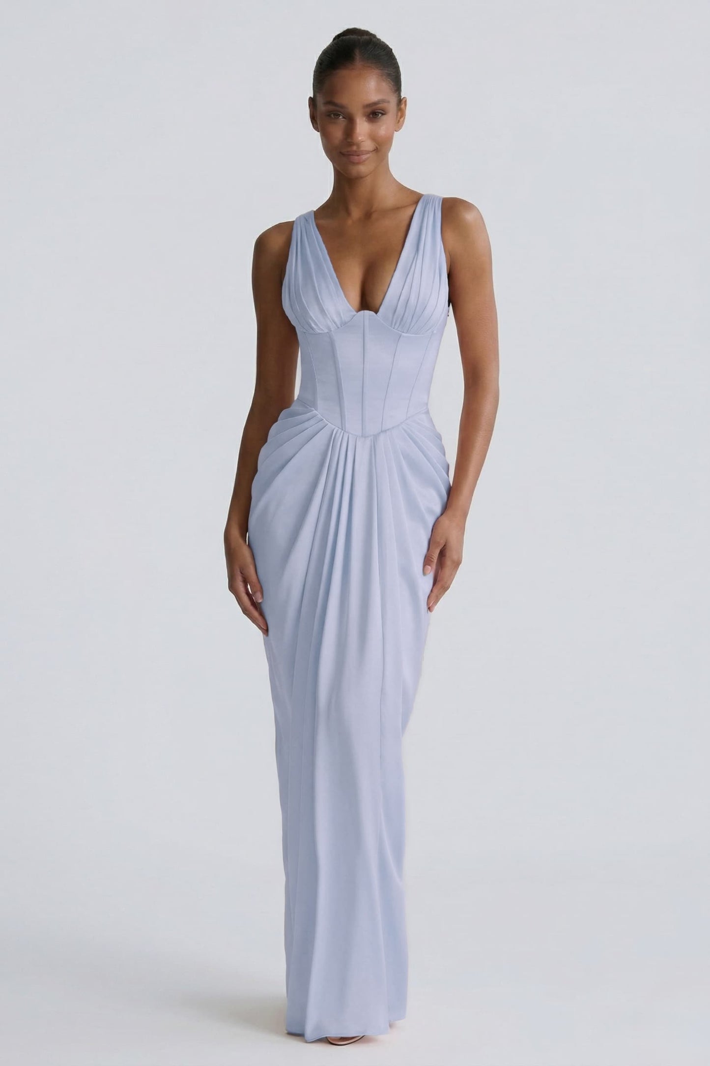 Sheath-Column Floor Length Acetate Satin Bridesmaid Dress CG0304BM