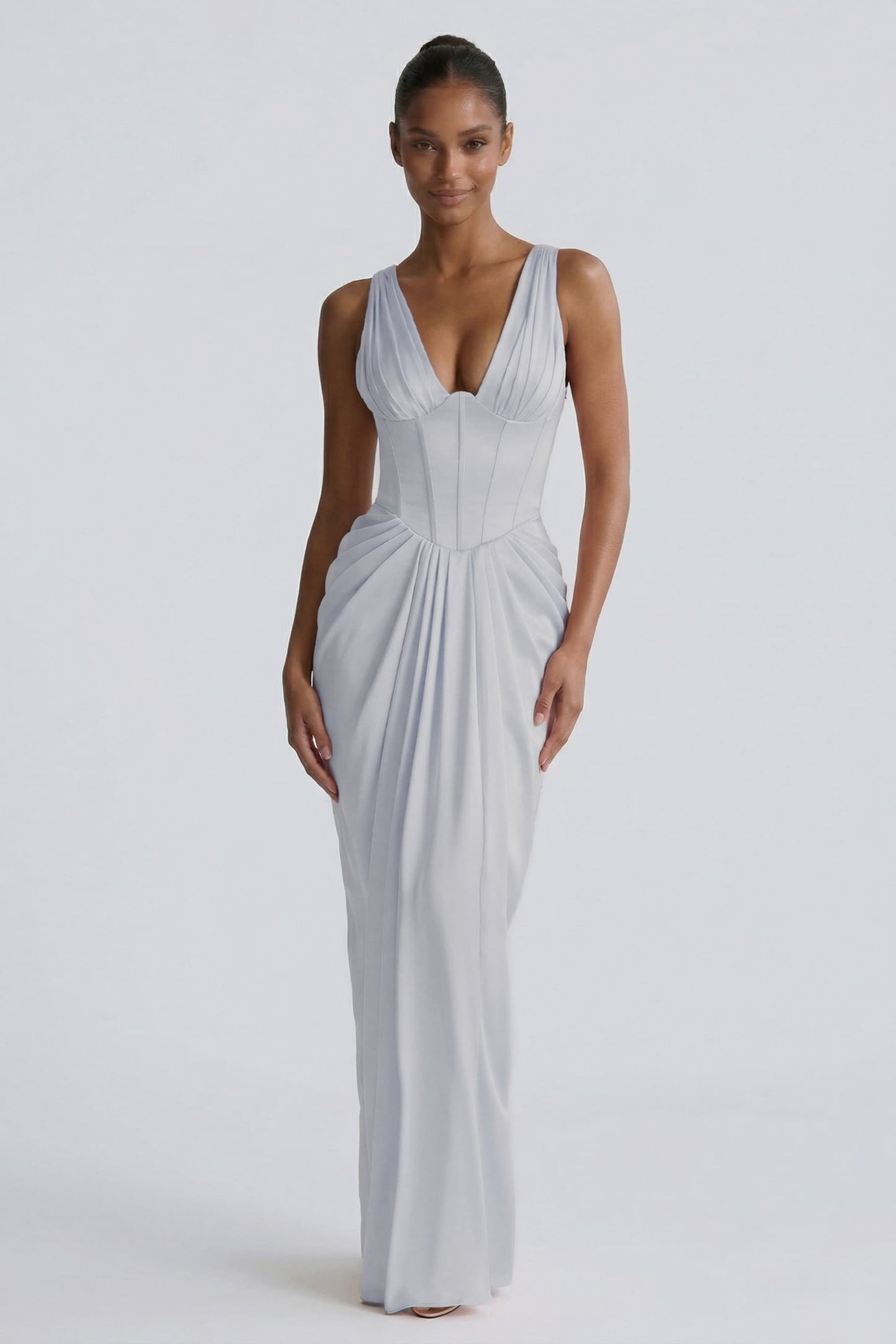 Sheath-Column Floor Length Acetate Satin Bridesmaid Dress CG0304BM