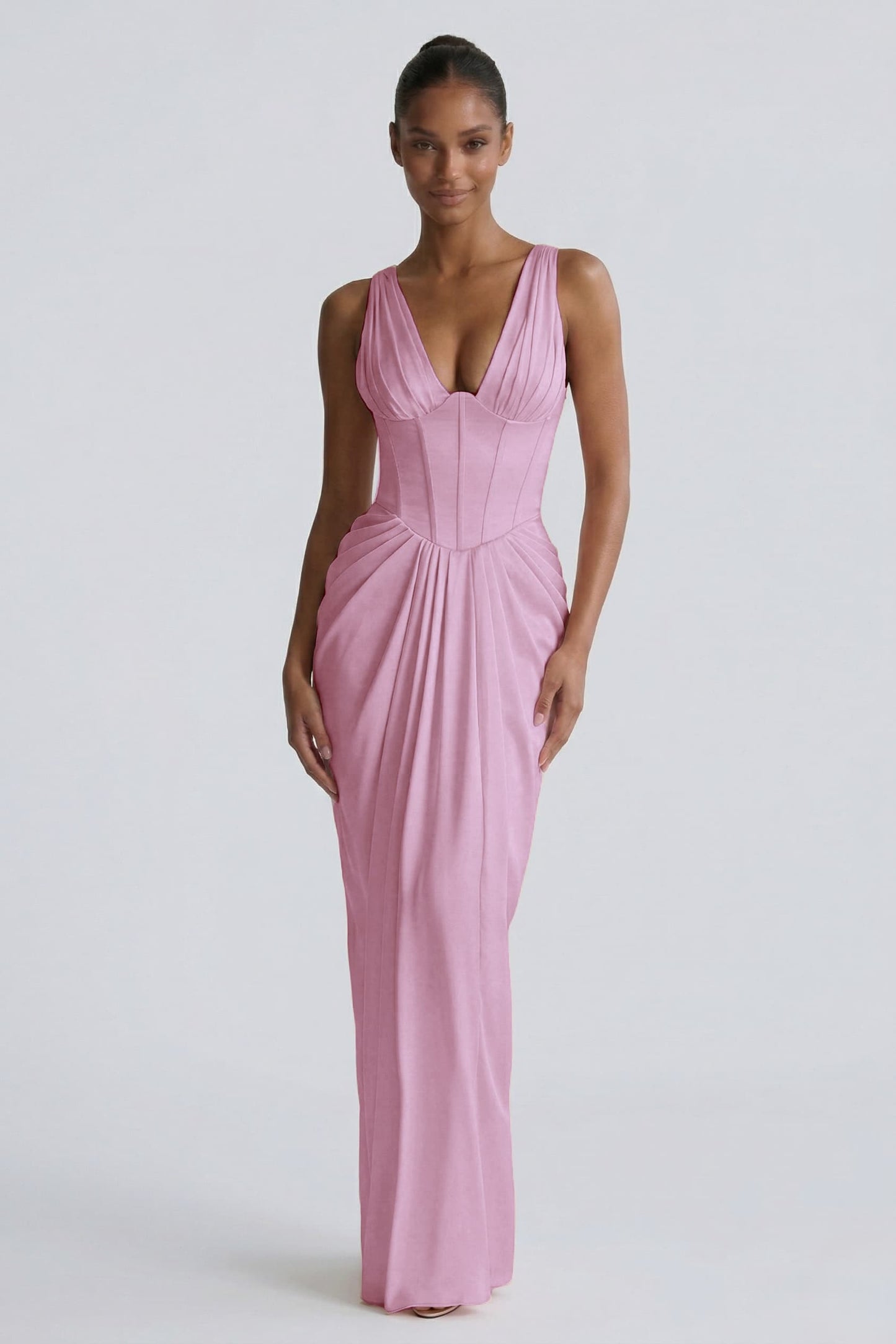 Sheath-Column Floor Length Acetate Satin Bridesmaid Dress CG0304BM
