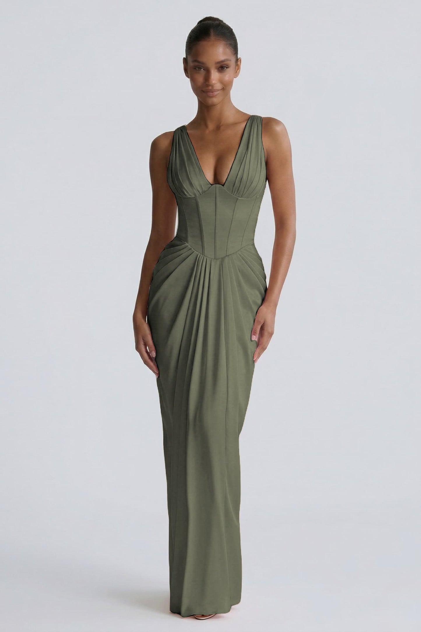 Sheath-Column Floor Length Acetate Satin Bridesmaid Dress CG0304BM