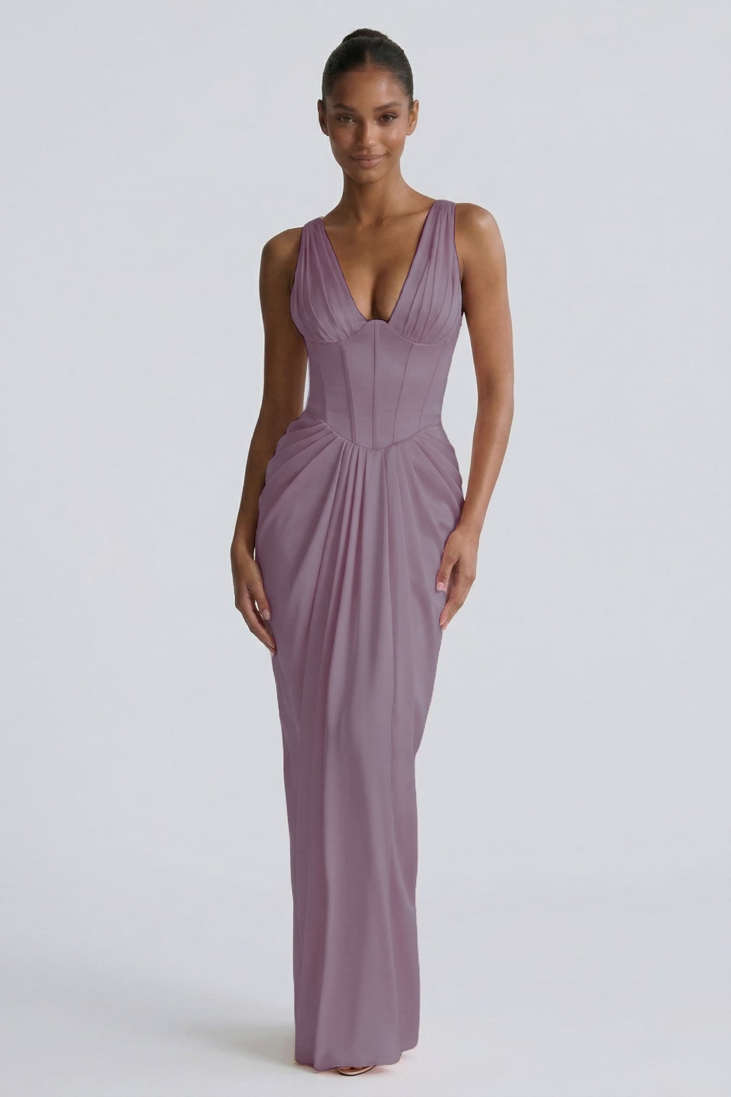 Sheath-Column Floor Length Acetate Satin Bridesmaid Dress CG0304BM