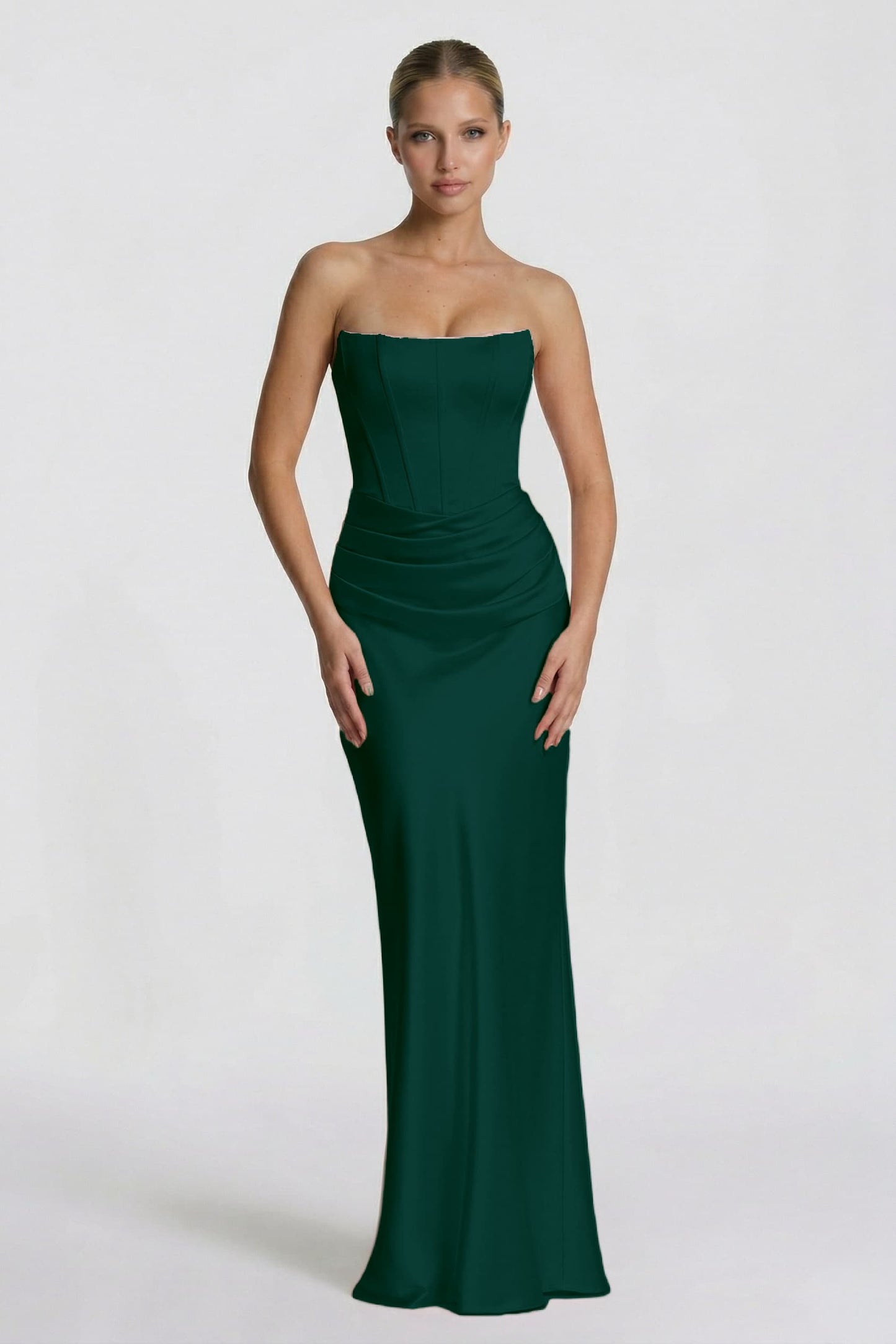 Sheath-Column Floor Length Acetate Satin Wedding Guest Dress CG0306