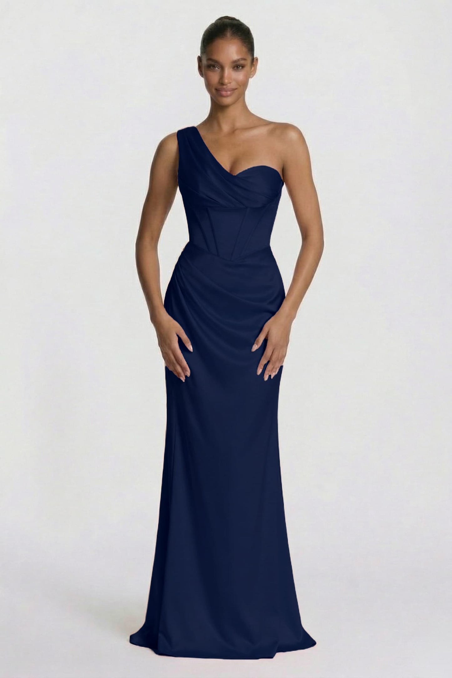 Sheath-Column Floor Length Acetate Satin Wedding Guest Dress CG0307