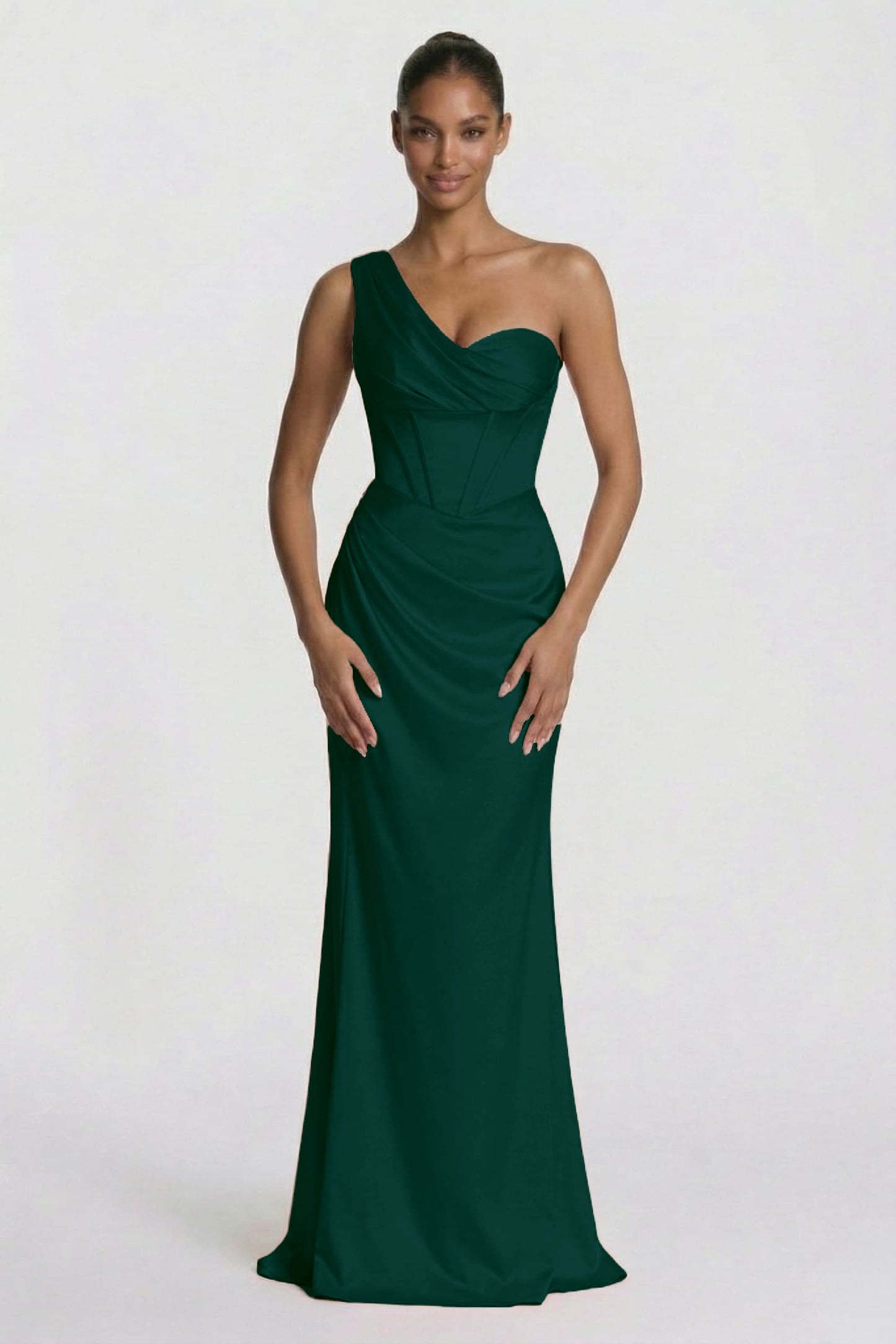 Sheath-Column Floor Length Acetate Satin Wedding Guest Dress CG0307