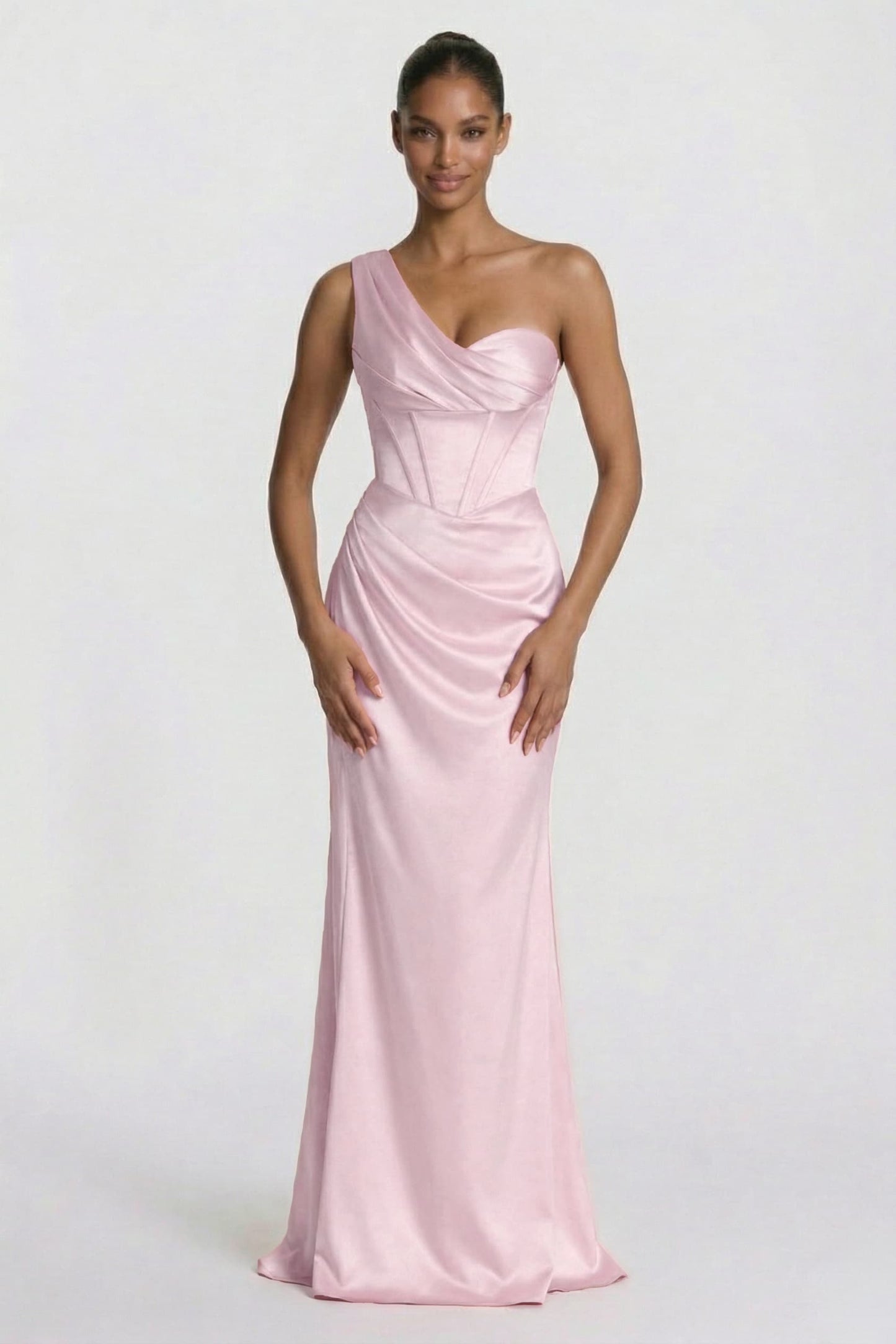 Sheath-Column Floor Length Acetate Satin Wedding Guest Dress CG0307