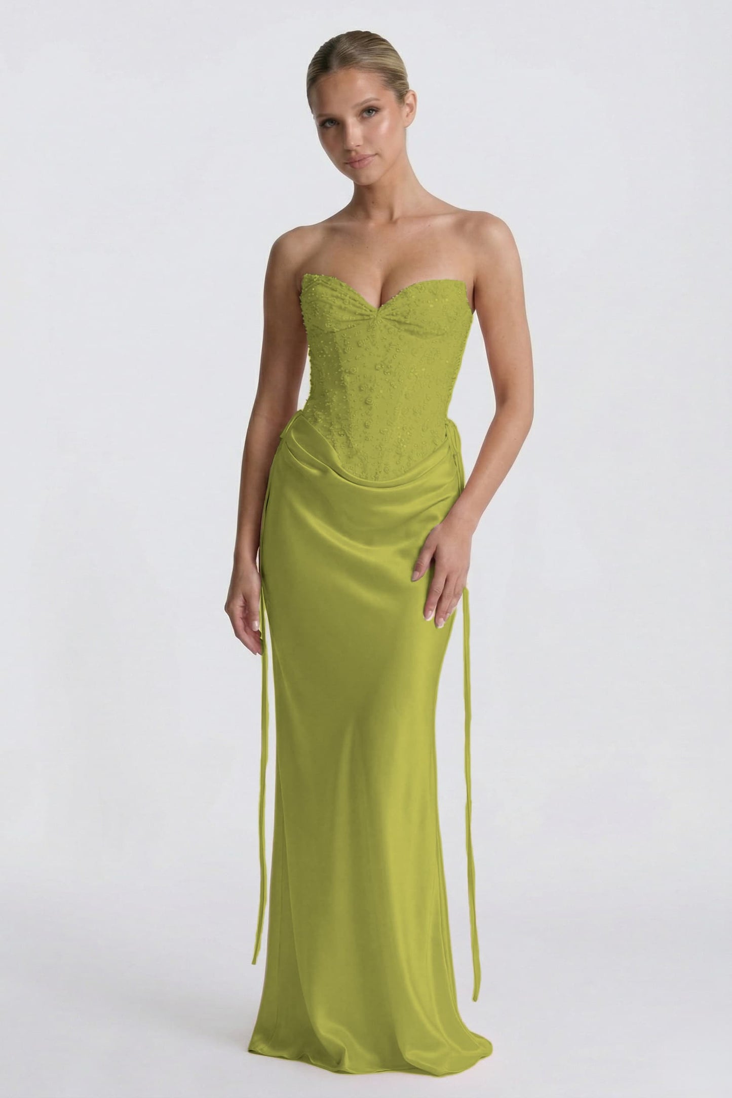 Sheath-Column Floor Length Acetate Satin Wedding Guest Dress CG0308