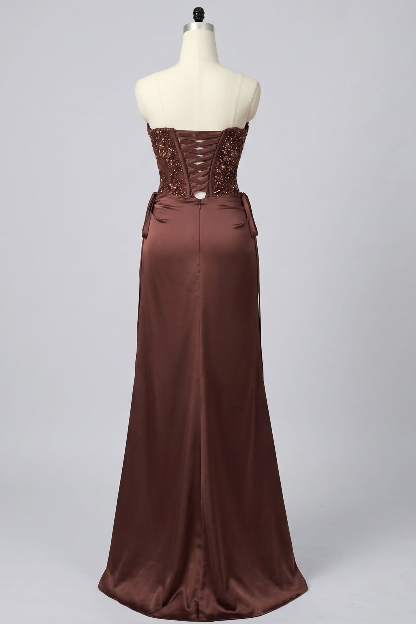 Sheath-Column Floor Length Acetate Satin Bridesmaid Dress CG0308BM
