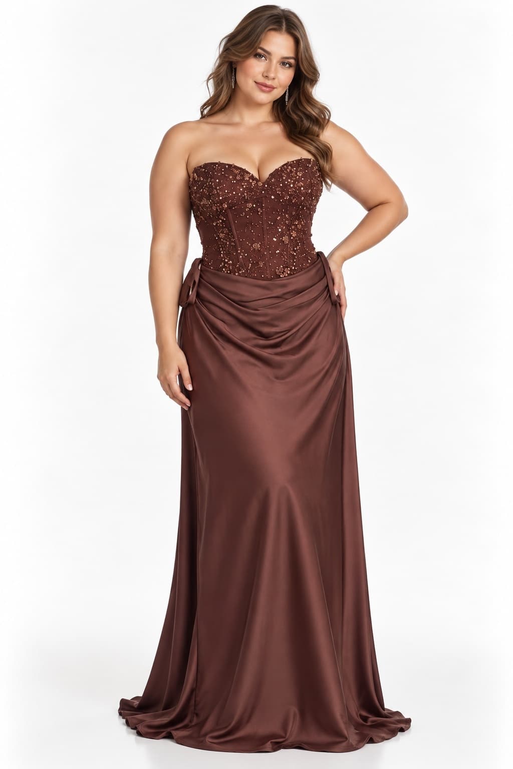 Sheath-Column Floor Length Acetate Satin Wedding Guest Dress CG0308 - Soft Blush - COCOMELODY