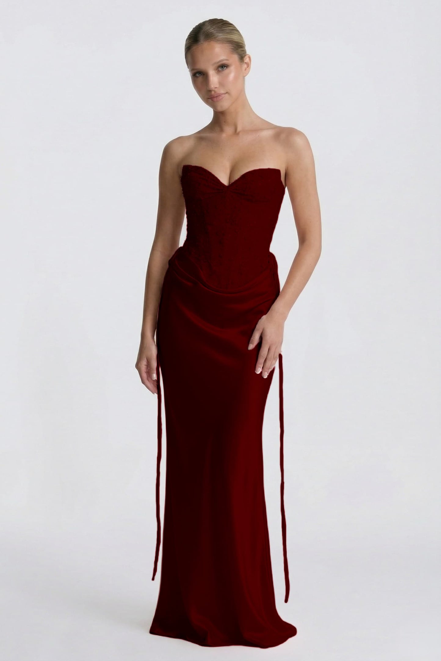 Sheath-Column Floor Length Acetate Satin Wedding Guest Dress CG0308
