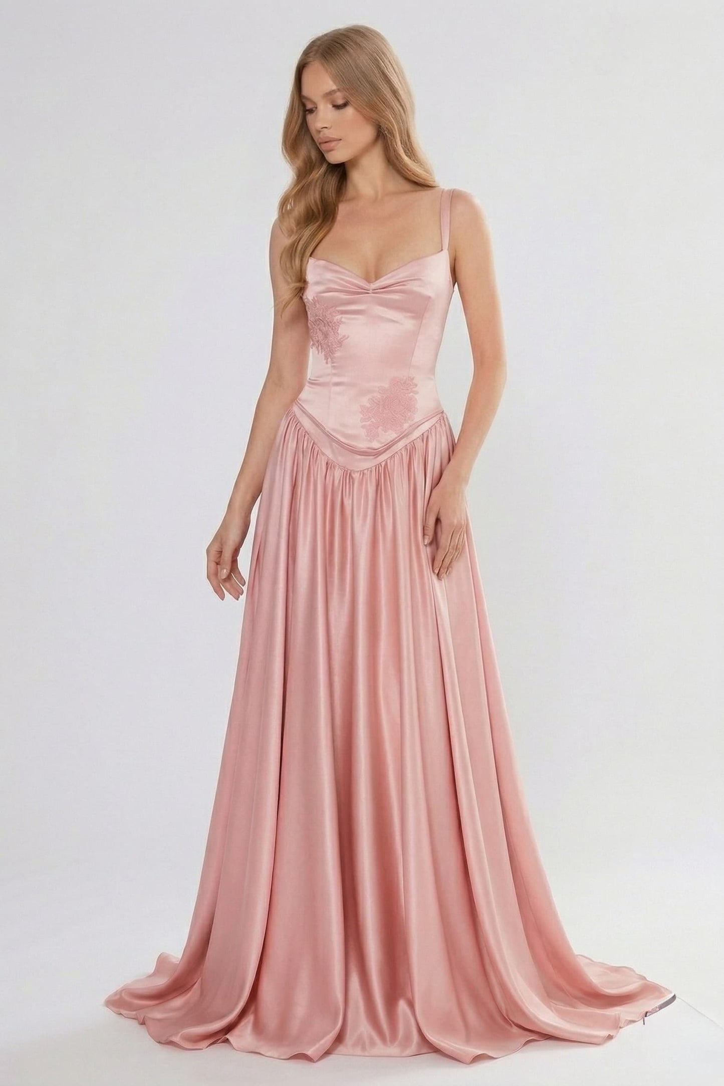 A-Line Floor Length Soft Satin Bridesmaid Dress CG0310BM