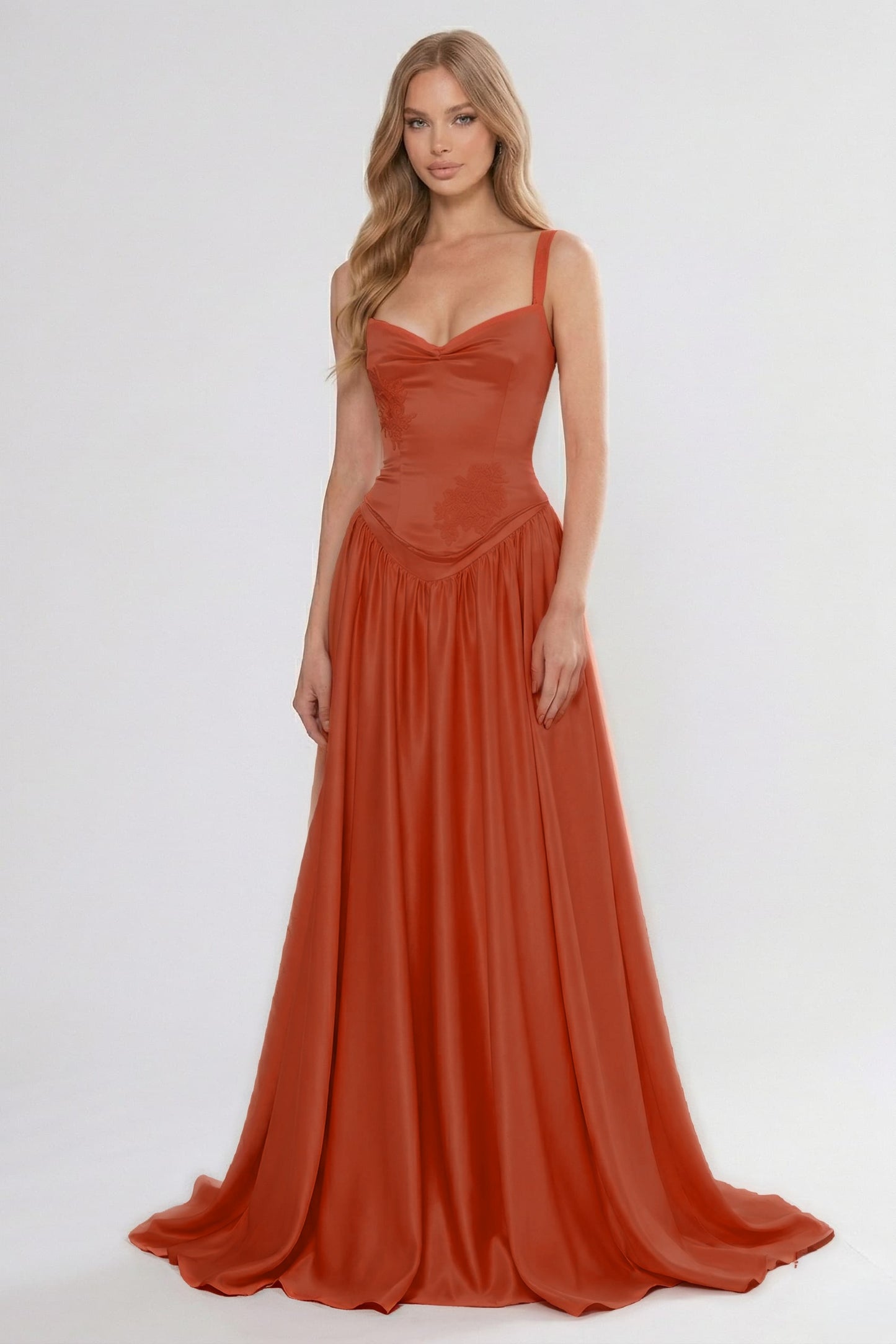 A-Line Floor Length Soft Satin Bridesmaid Dress CG0310BM