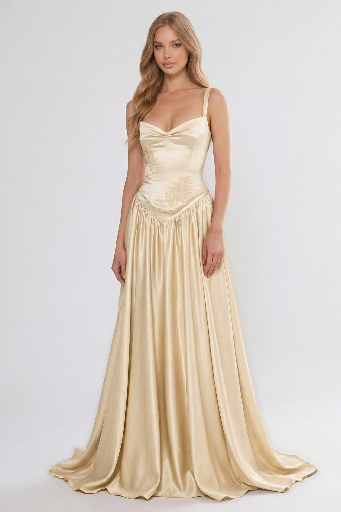 A-Line Floor Length Soft Satin Bridesmaid Dress CG0310BM