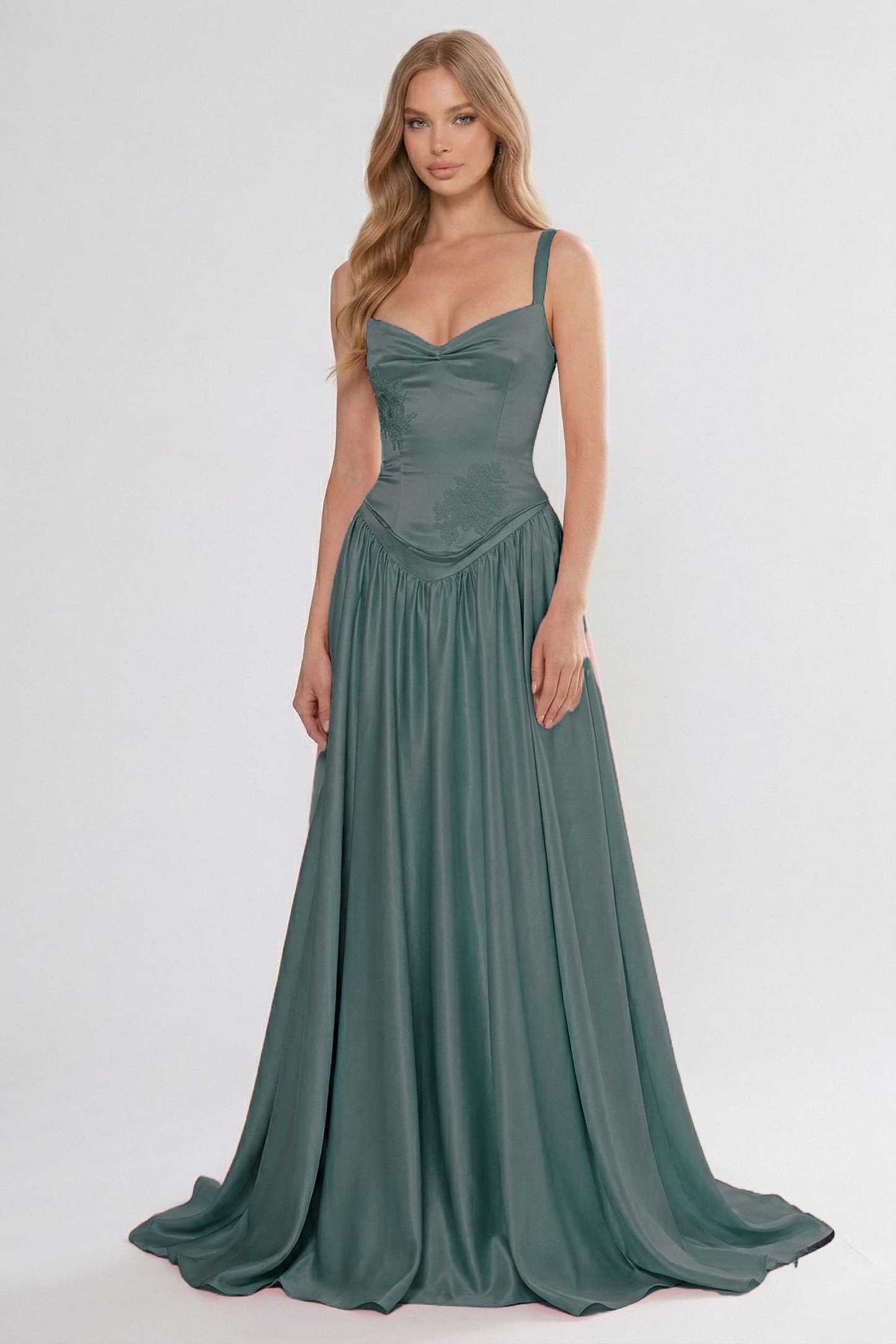 A-Line Floor Length Soft Satin Bridesmaid Dress CG0310BM