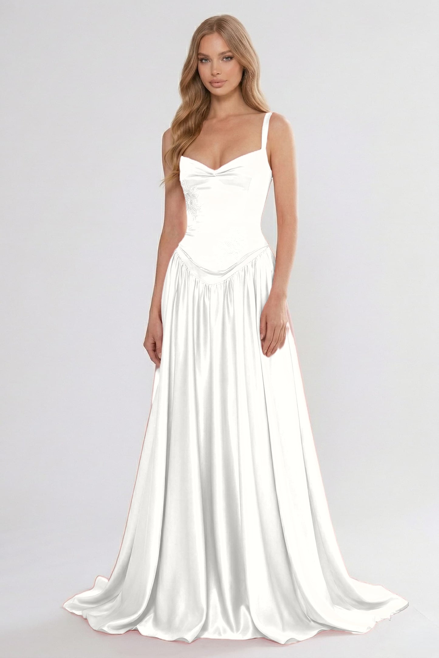 A-Line Floor Length Soft Satin Bridesmaid Dress CG0310BM