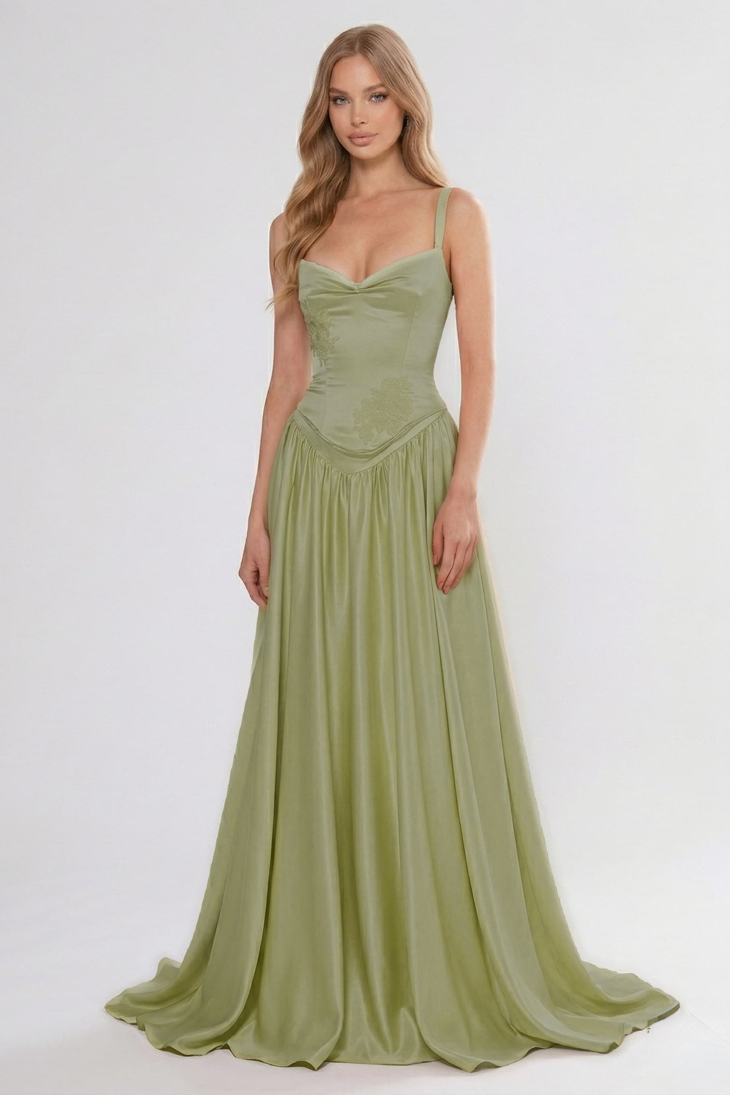 A-Line Floor Length Soft Satin Bridesmaid Dress CG0310BM
