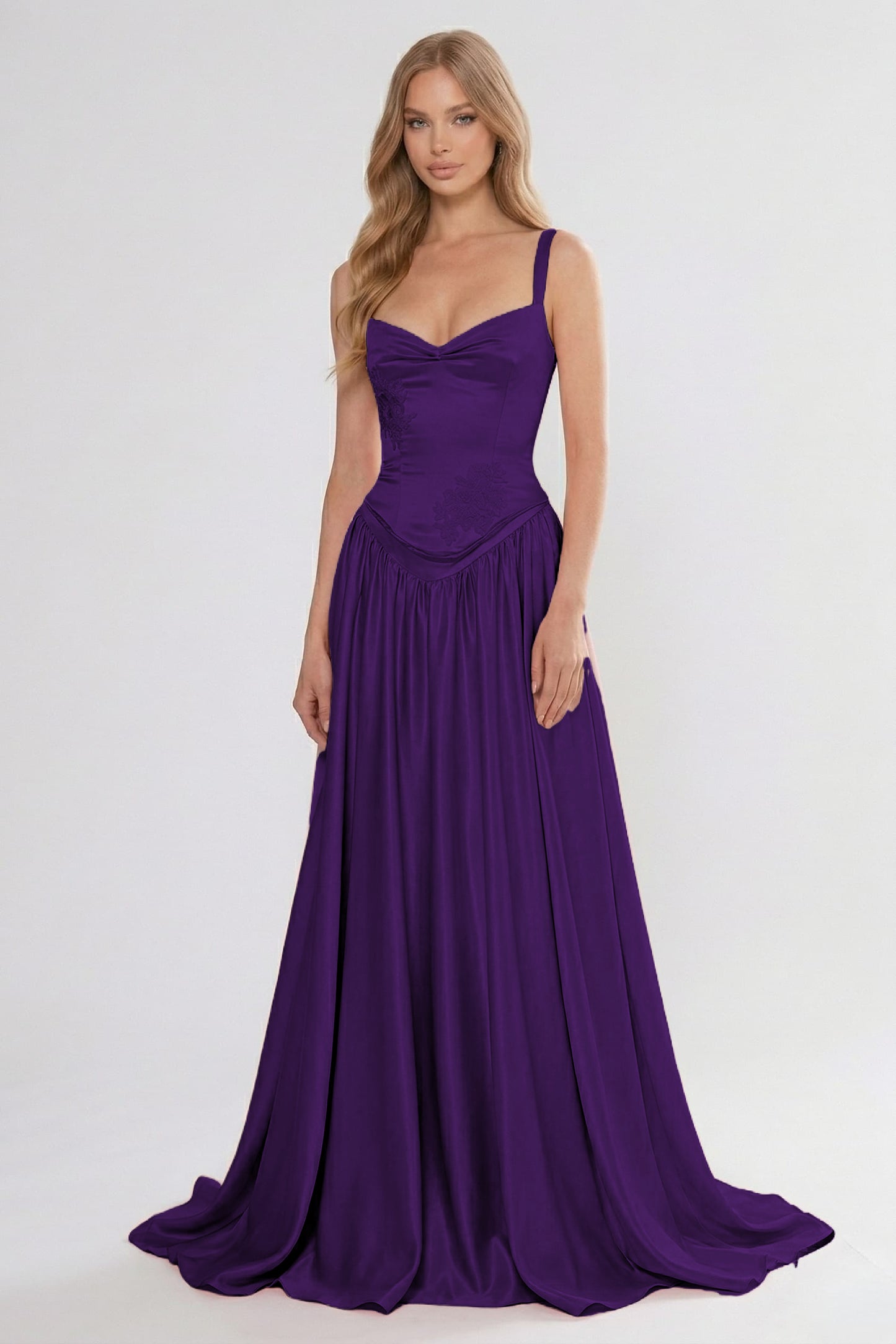 A-Line Floor Length Soft Satin Bridesmaid Dress CG0310BM