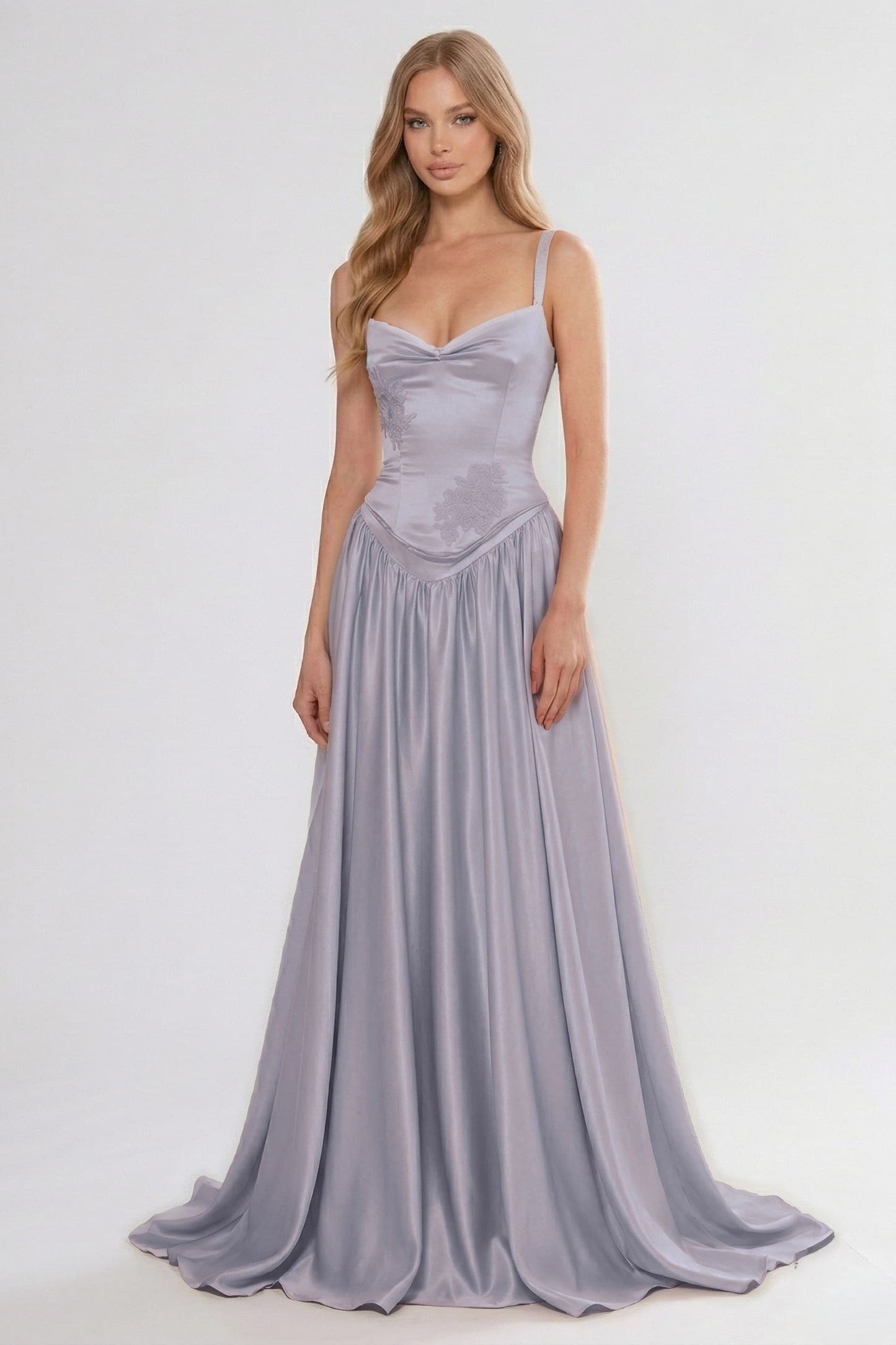 A-Line Floor Length Soft Satin Bridesmaid Dress CG0310BM