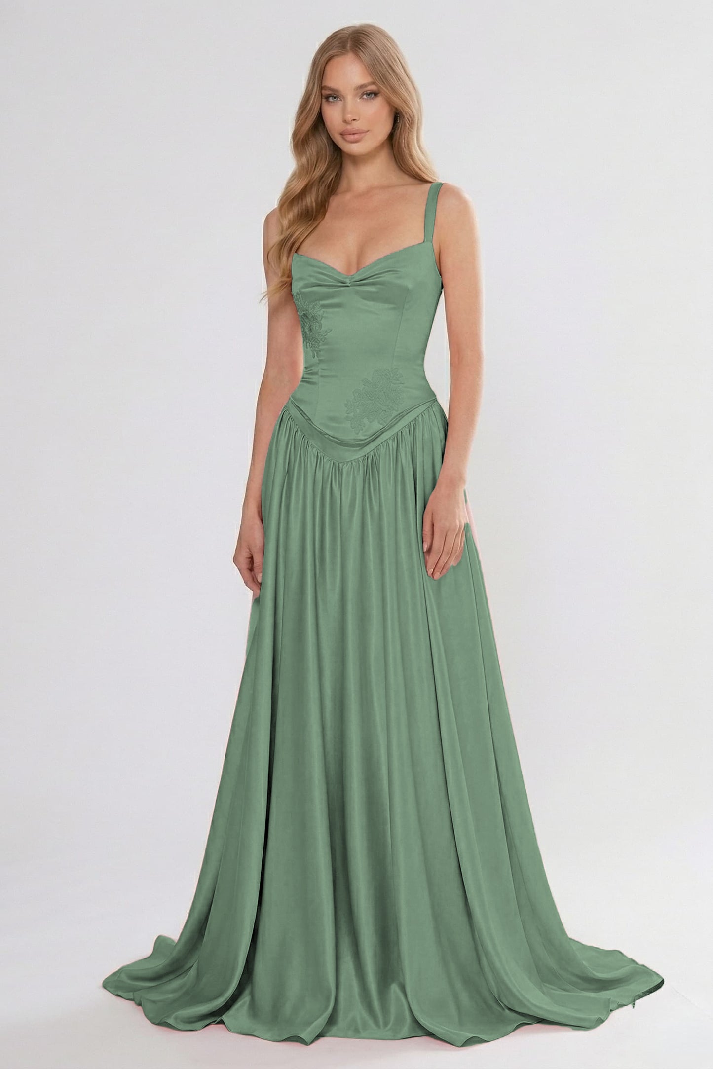 A-Line Floor Length Soft Satin Bridesmaid Dress CG0310BM